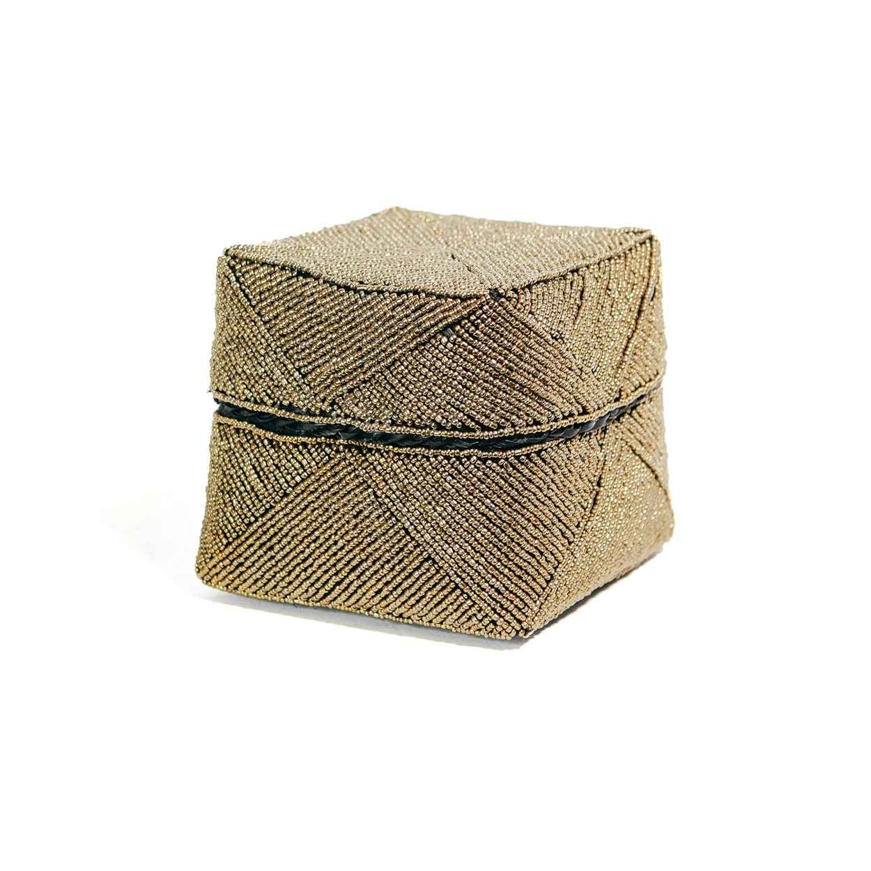 The Beaded Basket - Gold - M - Bambuá