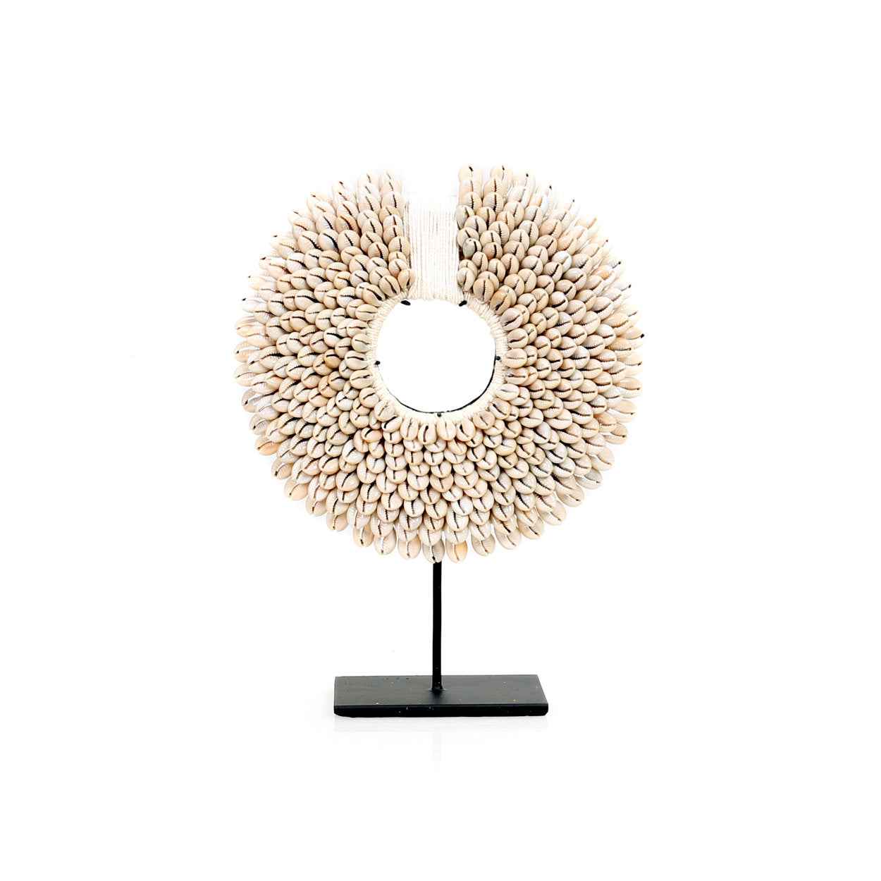 The Papua Shell Disc on Stand - White - S