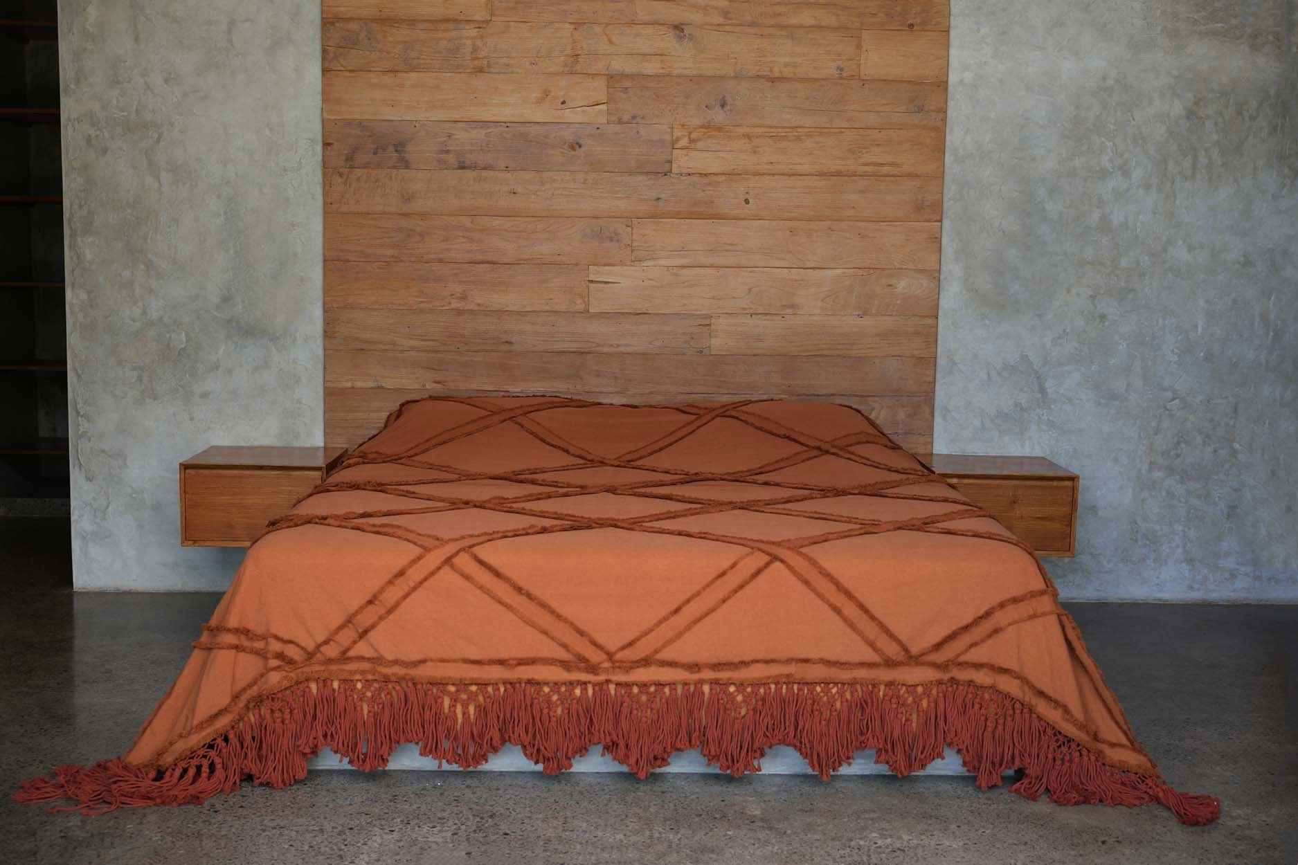 The Berber Bed Throw - Terracotta - Bambuá