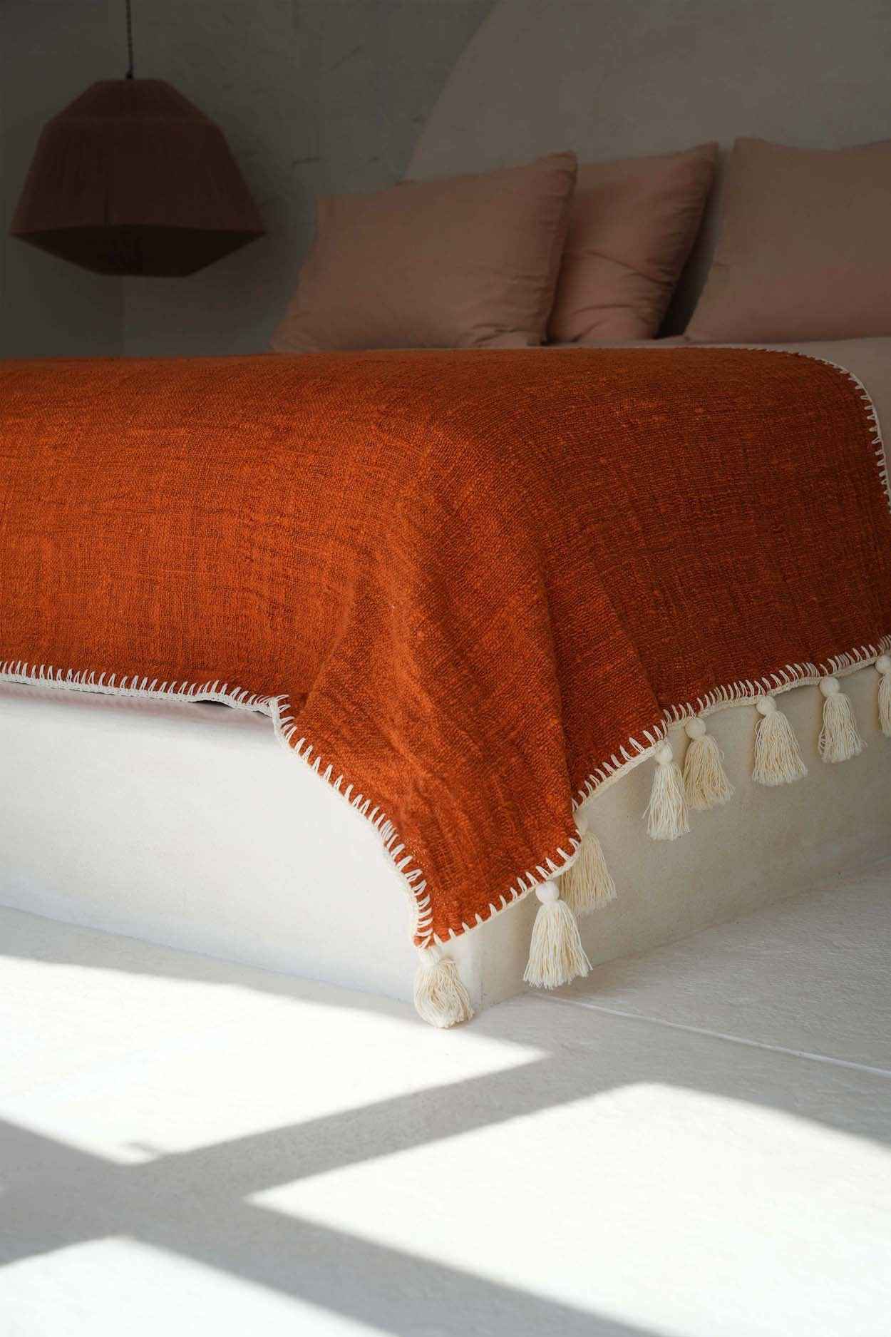 The Stitch Bed Throw - Terracotta