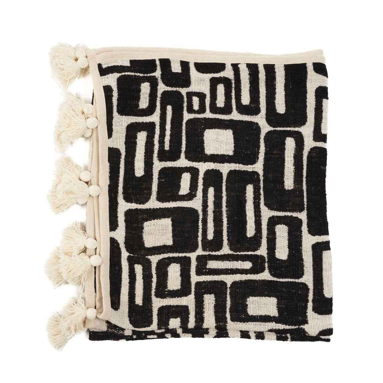 The Aztec Bed Throw - Natural Black - Bambuá