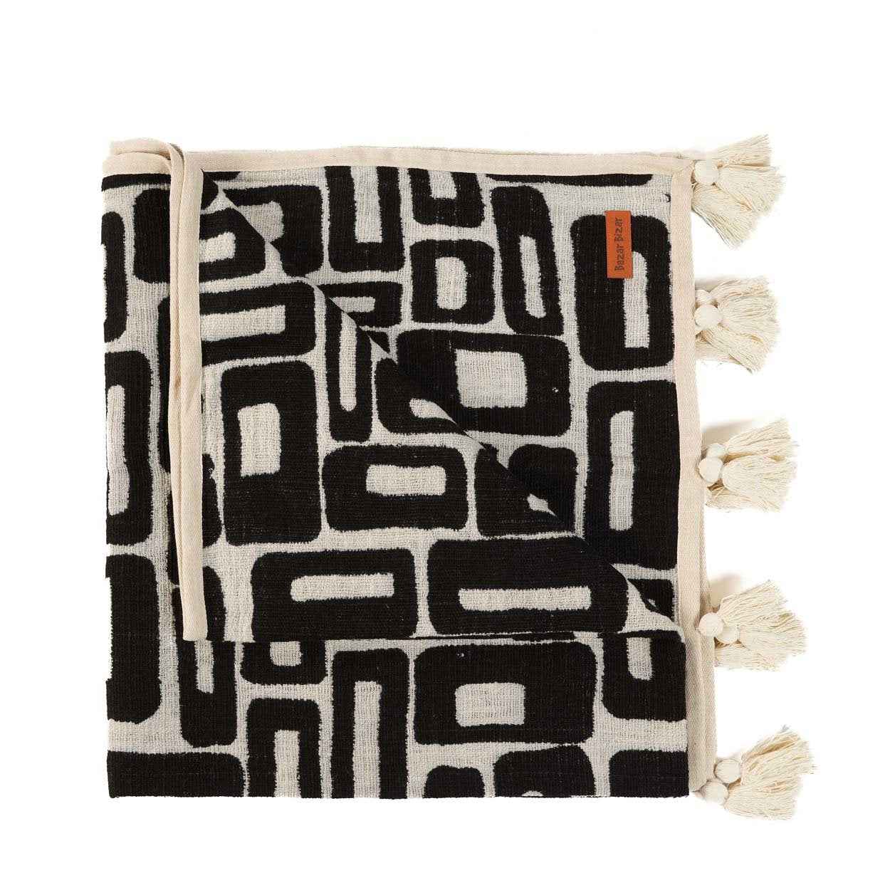 The Aztec Bed Throw - Natural Black - Bambuá