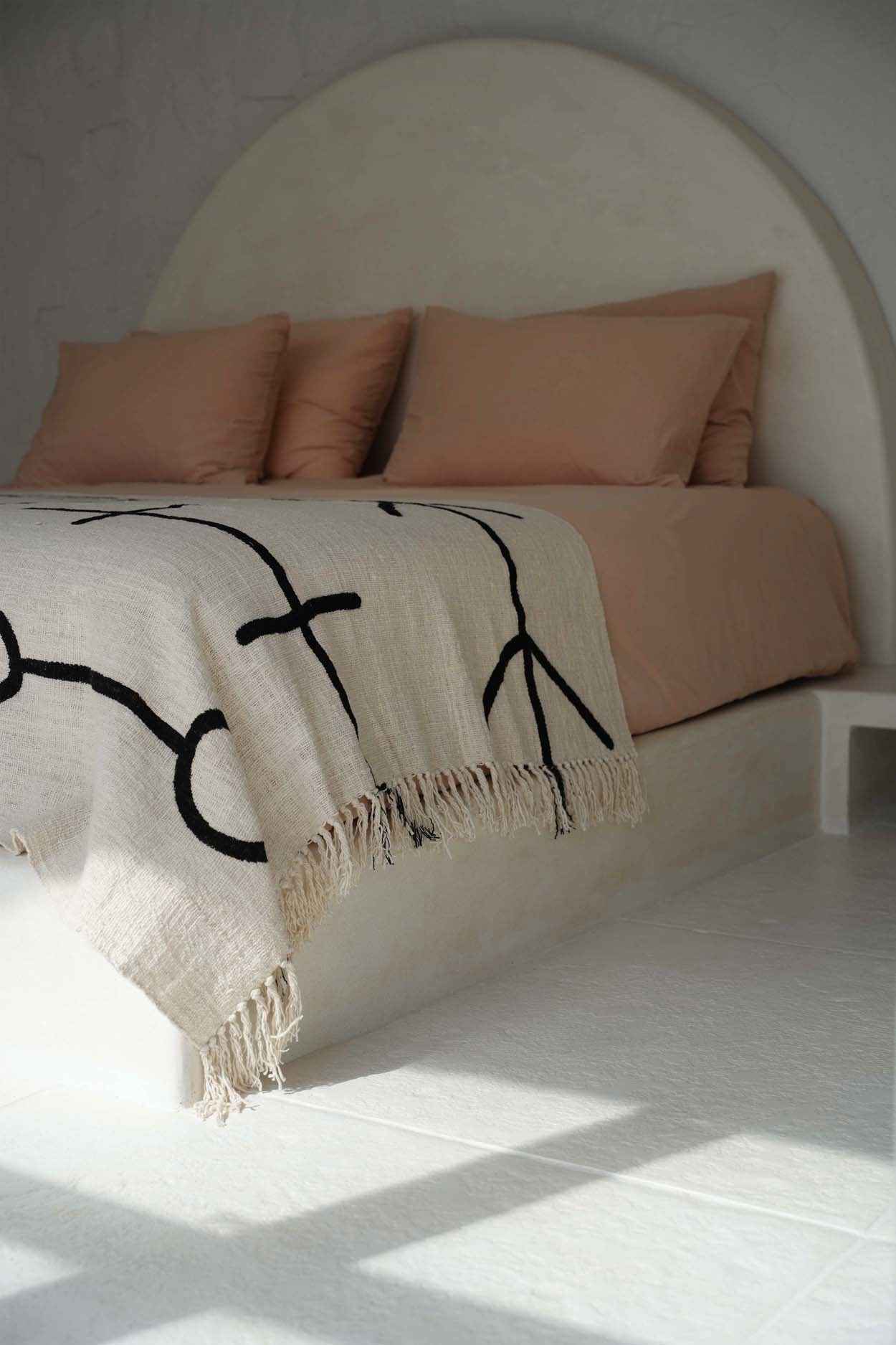 The Evil Eye Bed Throw - Natural Black - Bambuá