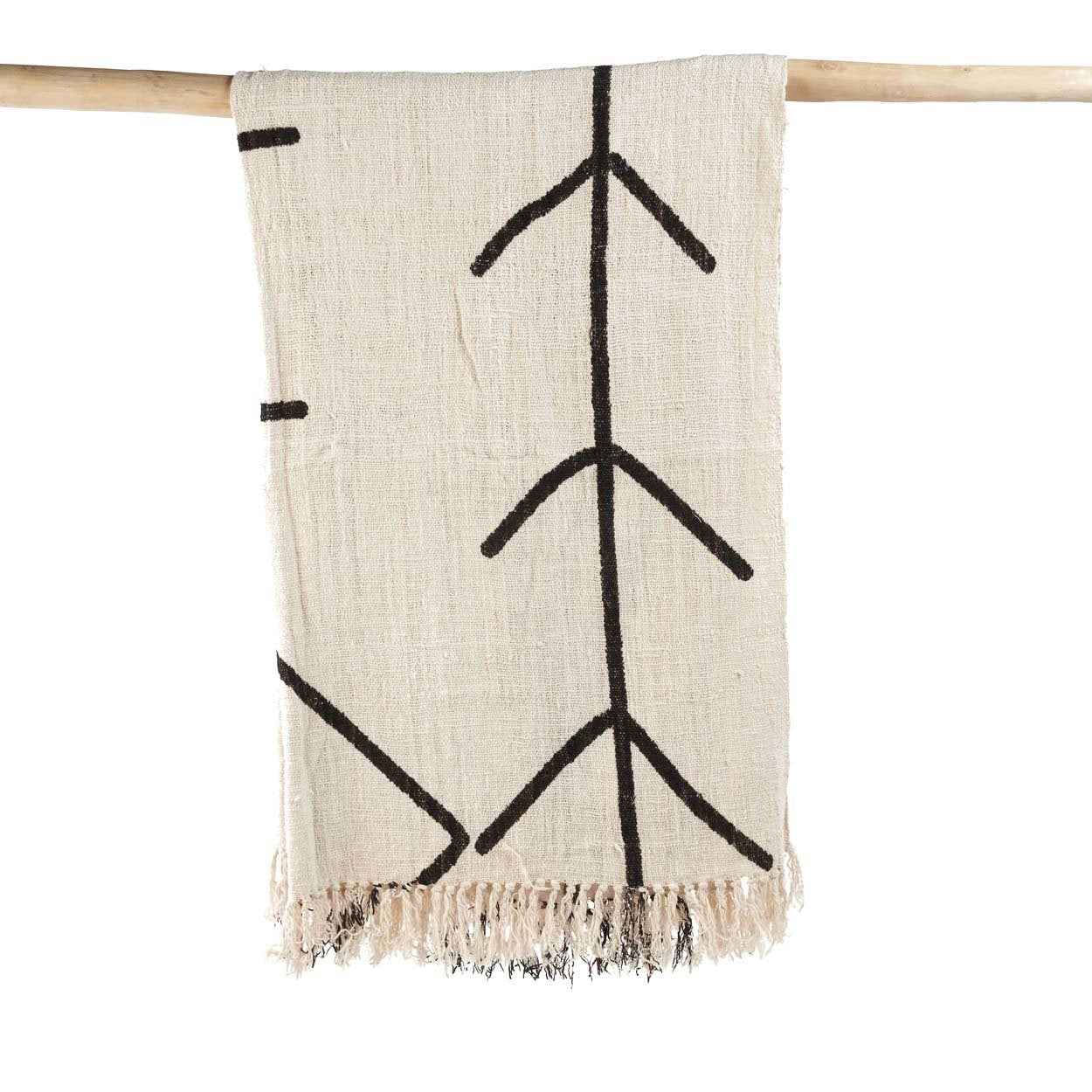 The Evil Eye Bed Throw - Natural Black - Bambuá