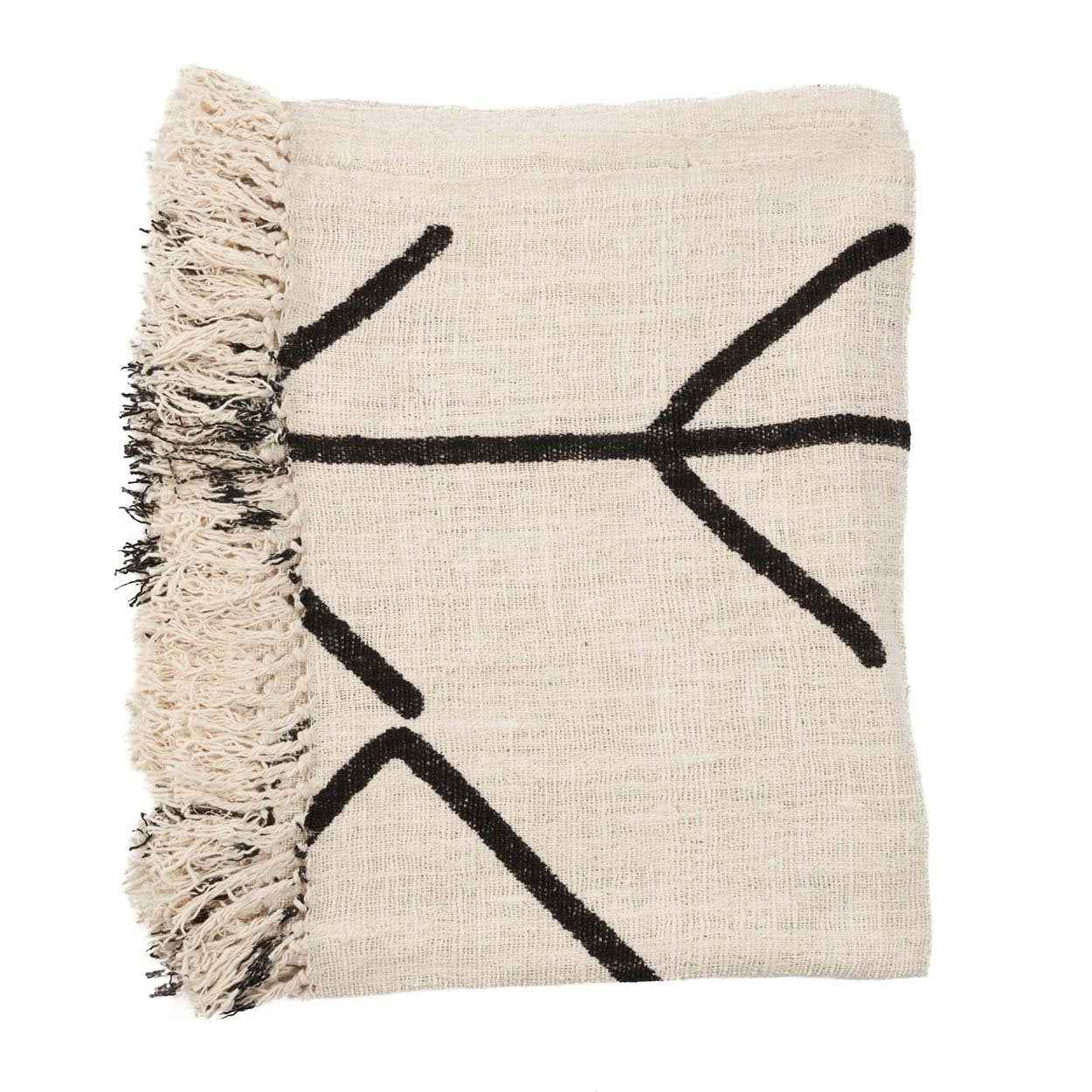The Evil Eye Bed Throw - Natural Black - Bambuá