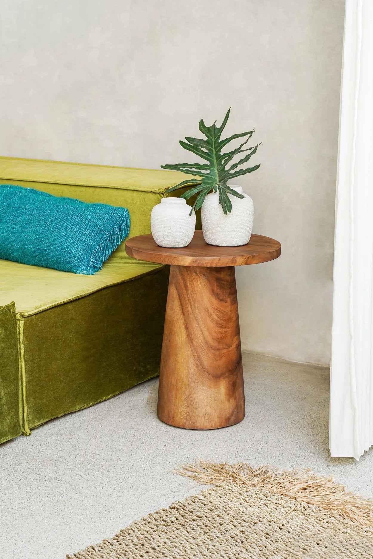 The Timber Conic Side Table - Natural - 50 - Bambuá