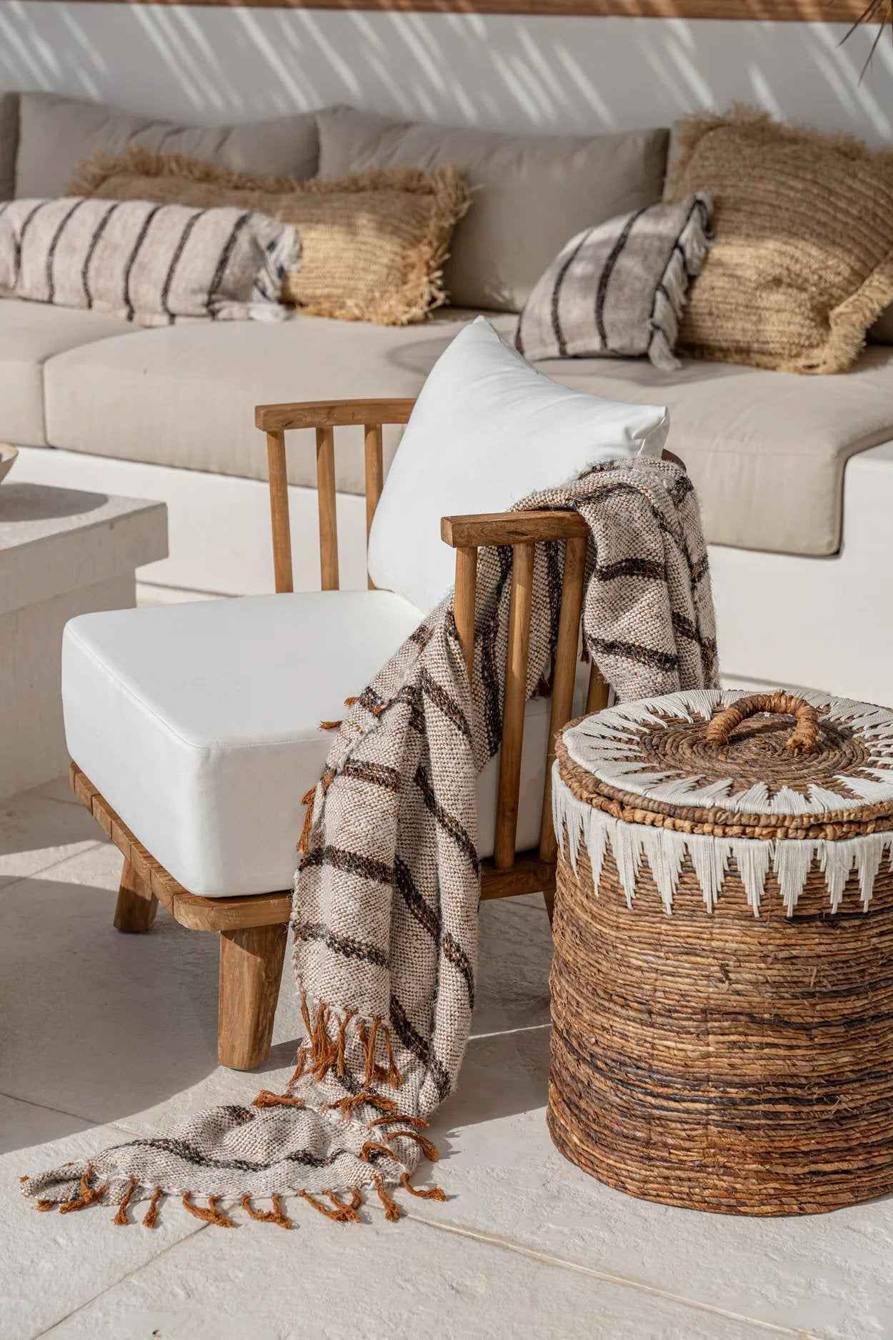 The Malawi One Seater - Natural White - Bambuá