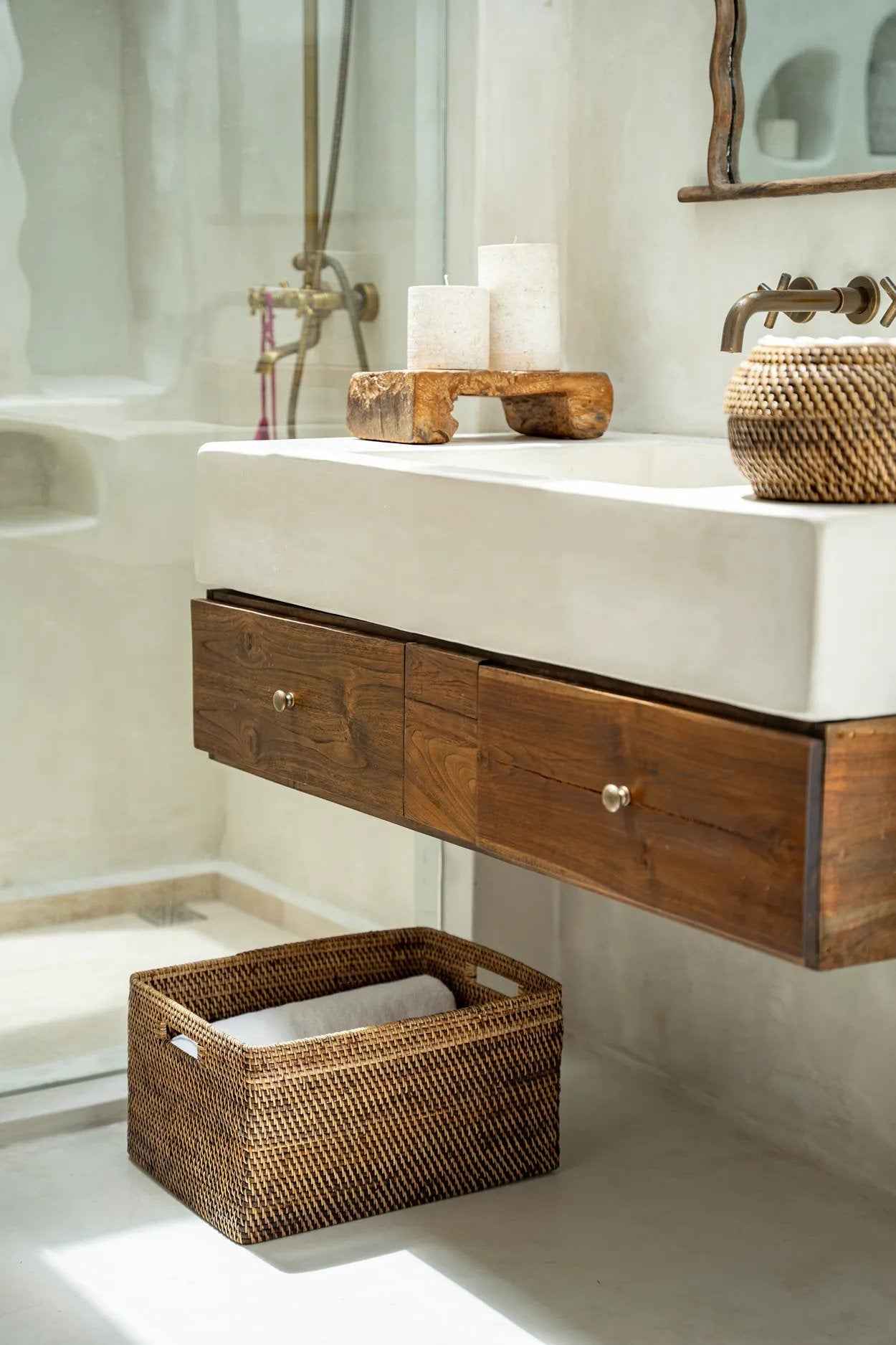The Colonial Magazine Basket - Natural Brown - L - Bambuá