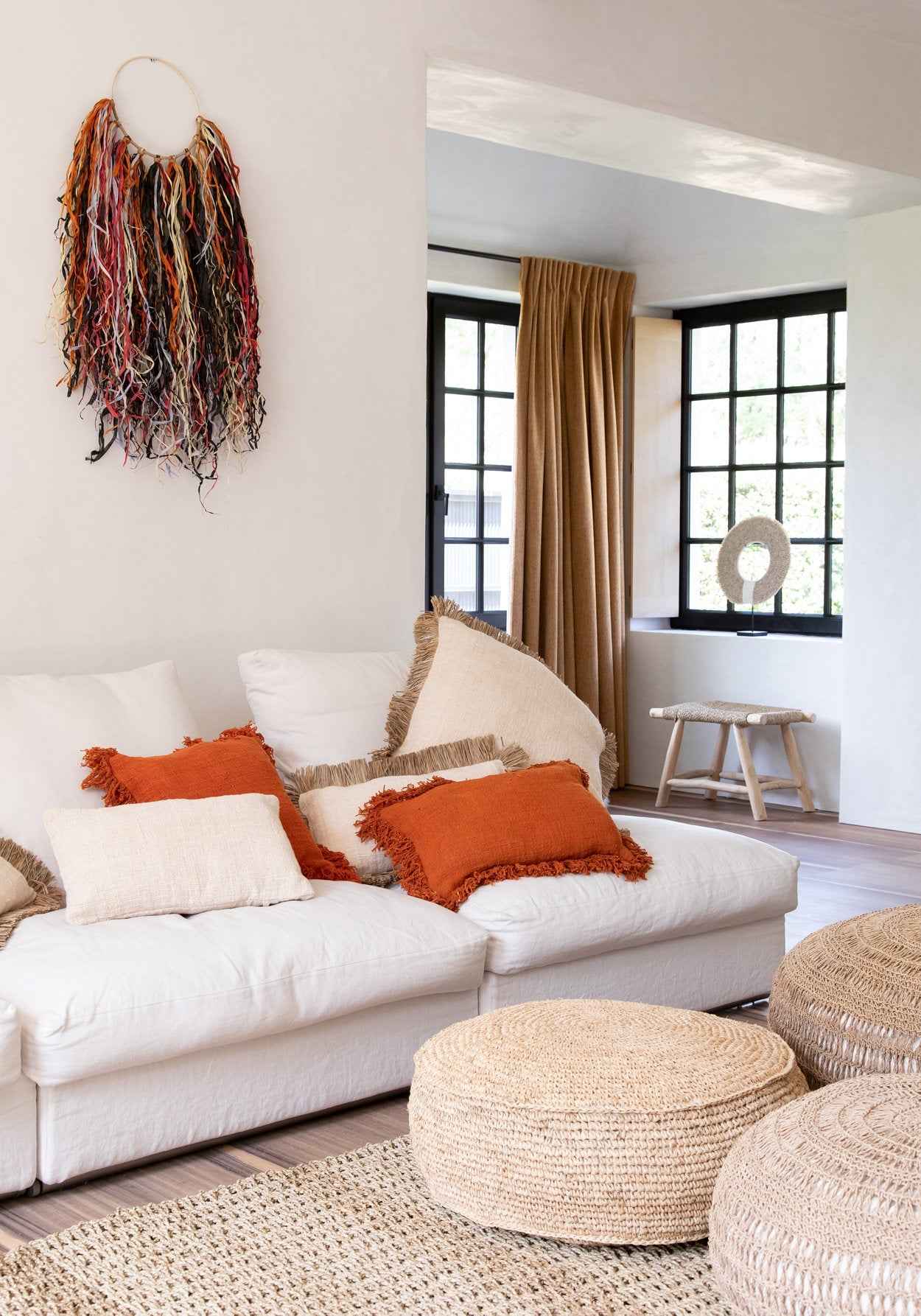 The Raffia Flores Pouffe - Natural - Bambuá