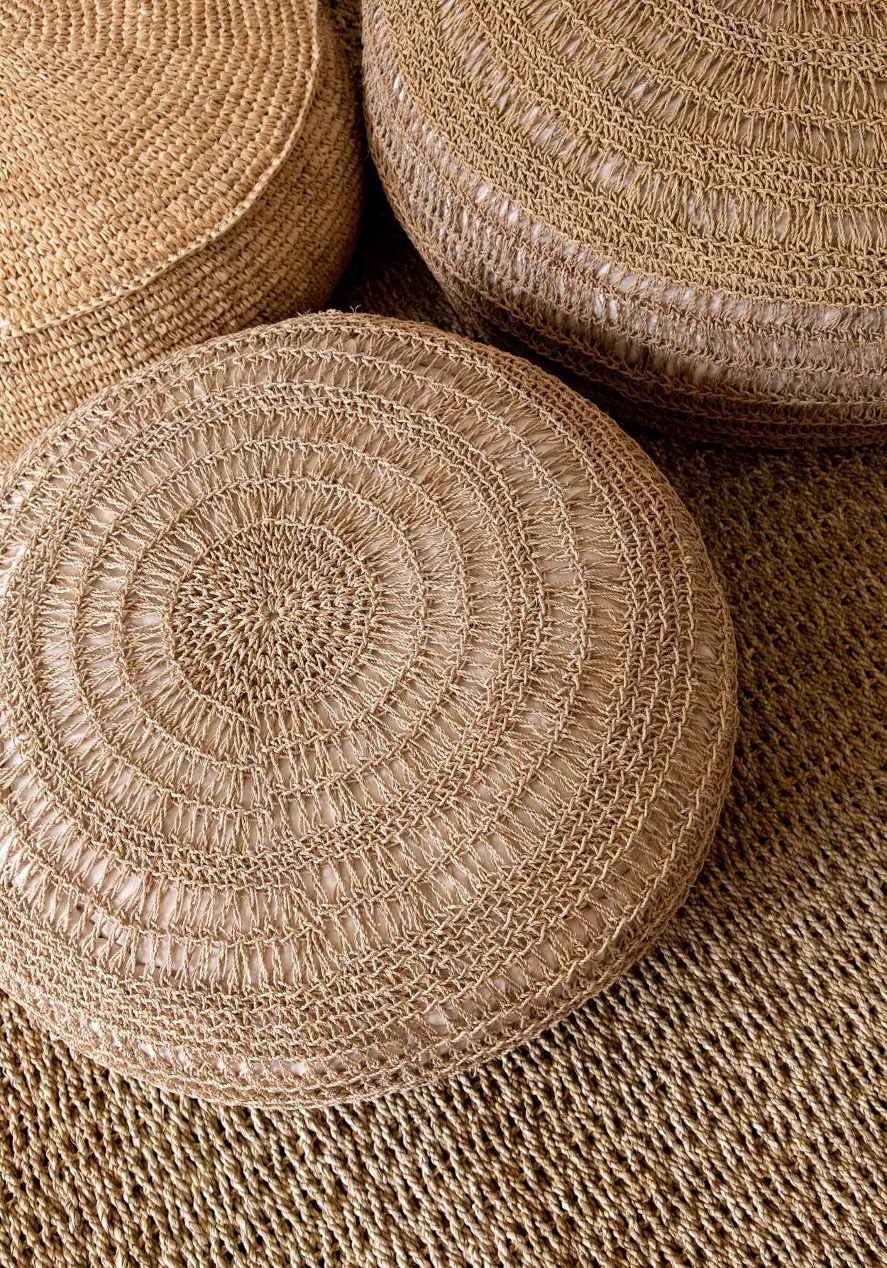 The Raffia Flores Pouffe - Natural