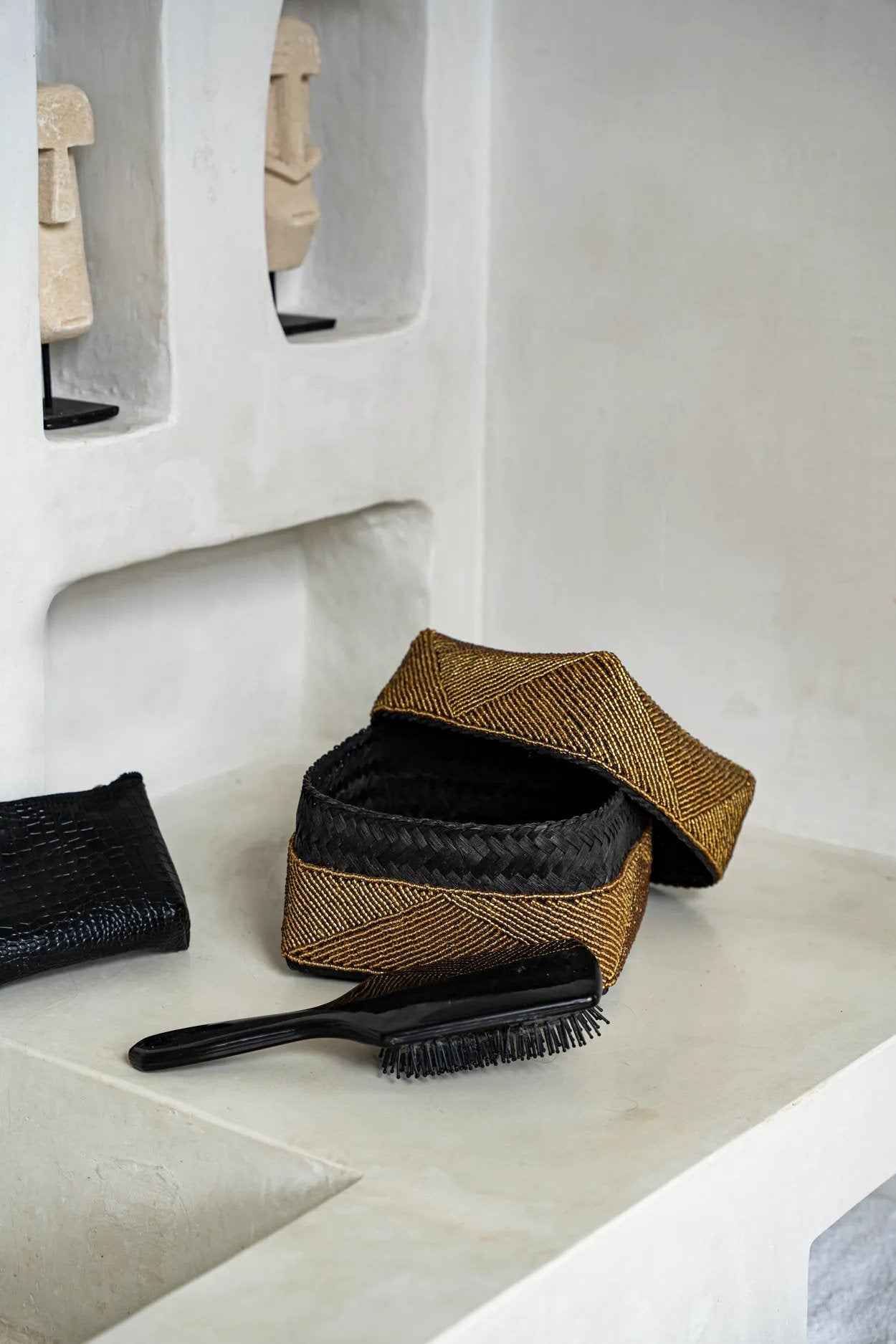 The Beaded Basket - Gold - M - Bambuá