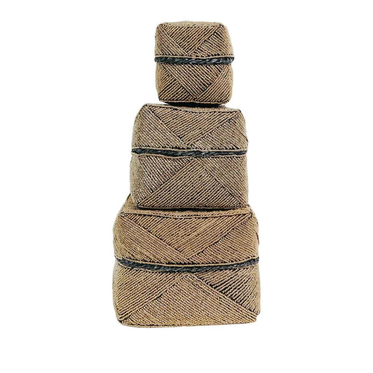 The Beaded Basket - Gold - L - Bambuá