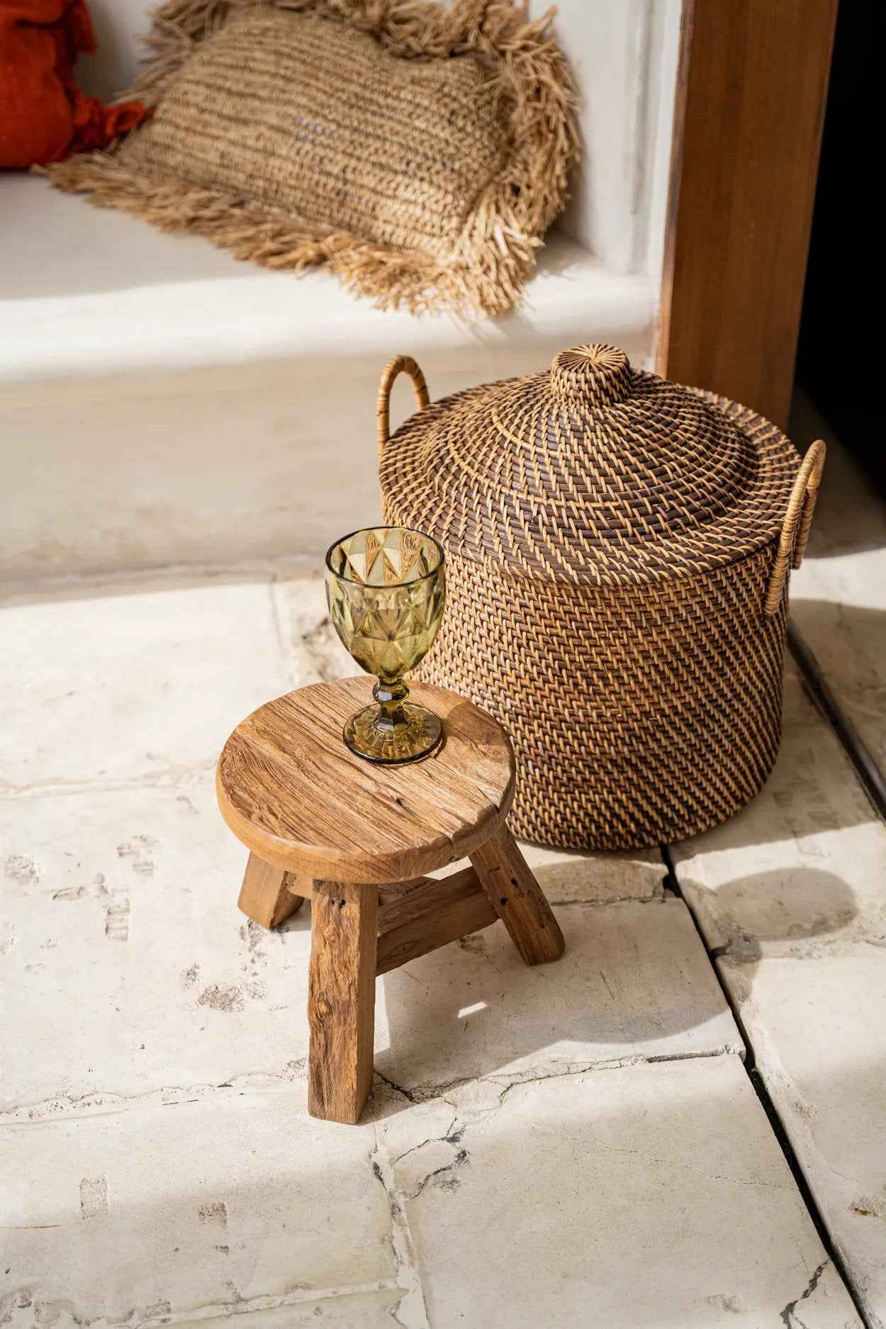 The Colonial Handles Basket - Natural Brown - Bambuá