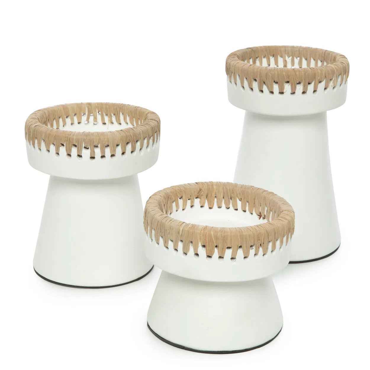 The Pretty Candle Holder - White Natural - S - Bambuá