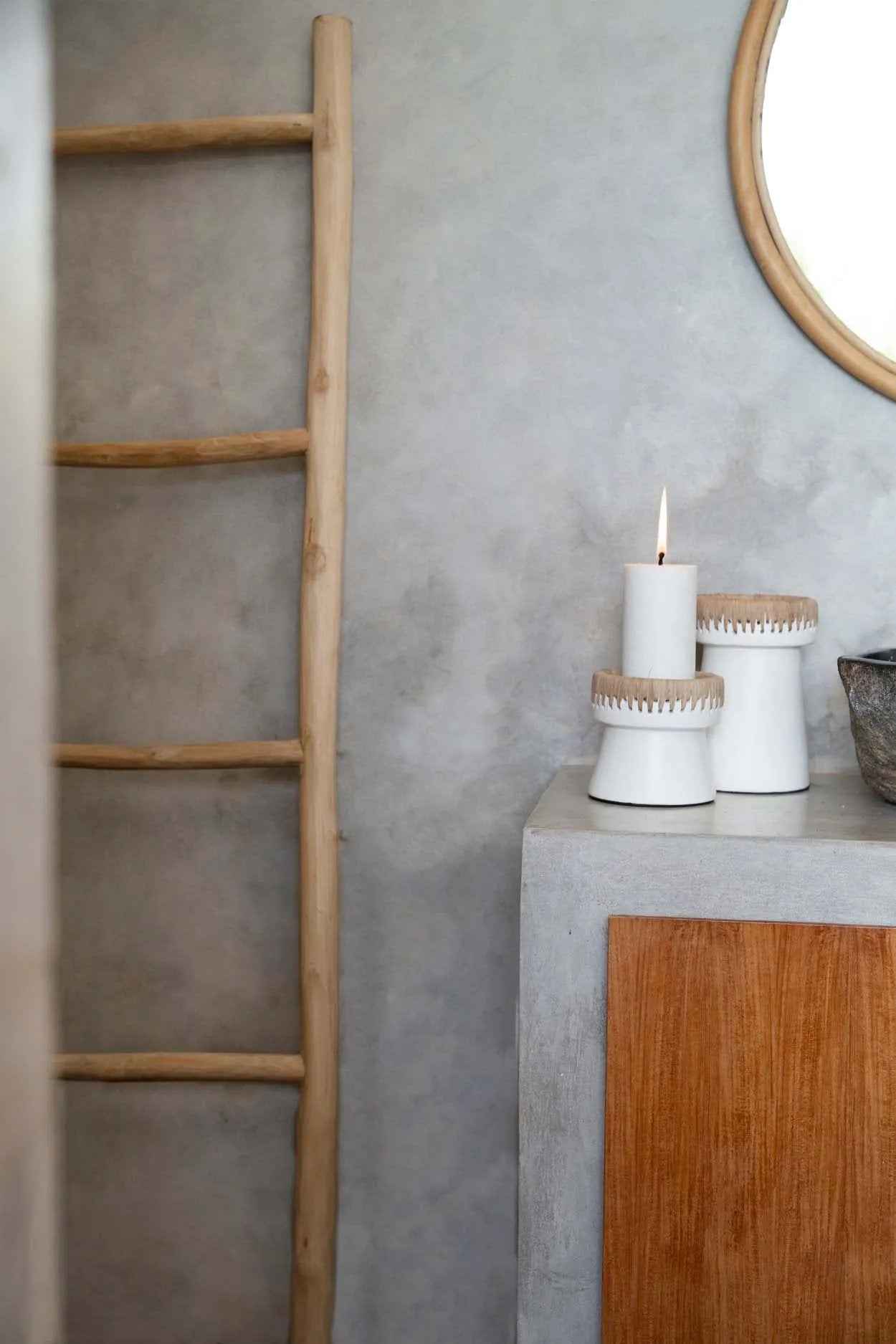 The Pretty Candle Holder - White Natural - S - Bambuá