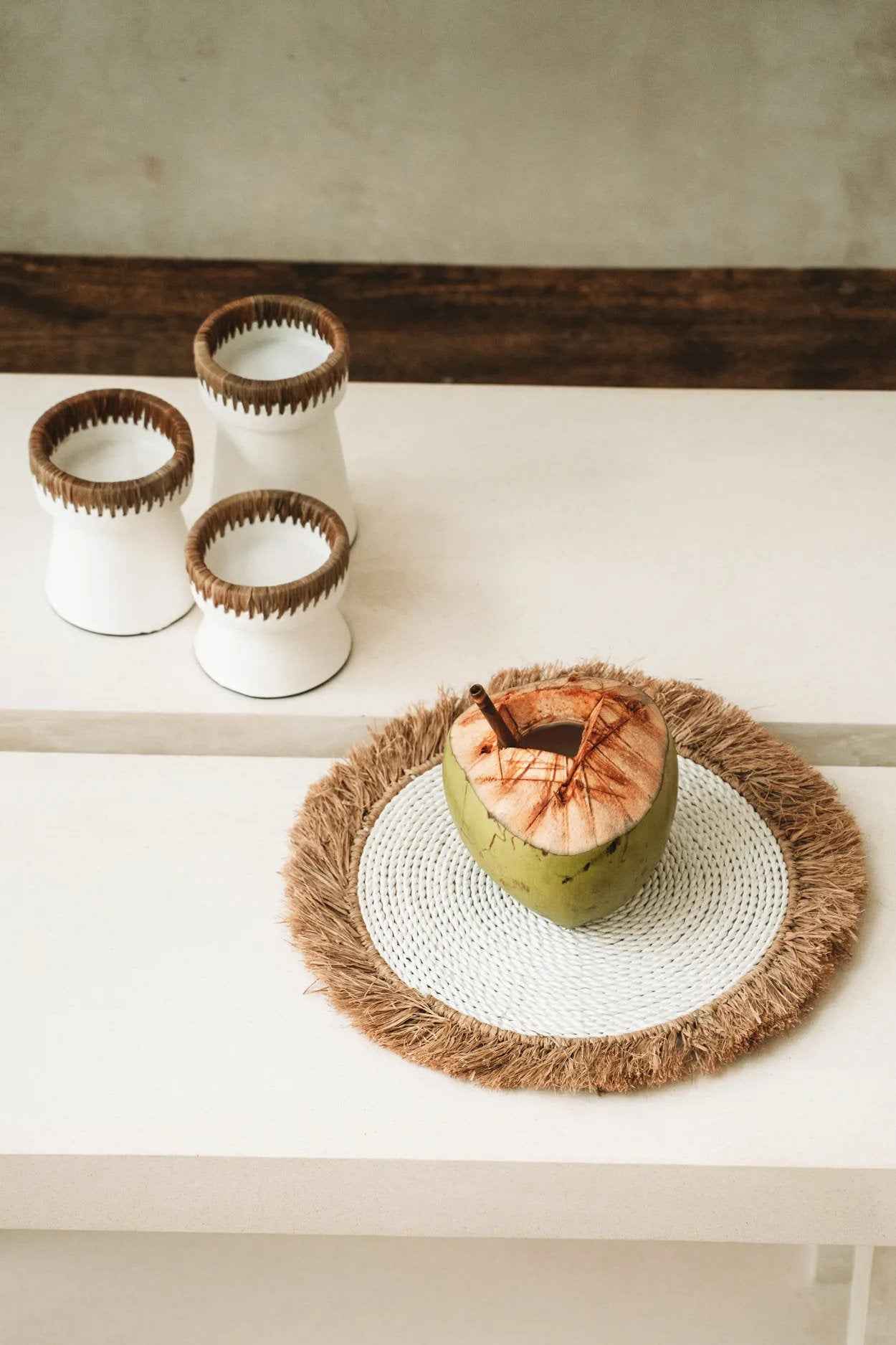 The Pretty Candle Holder - White Natural - M - Bambuá