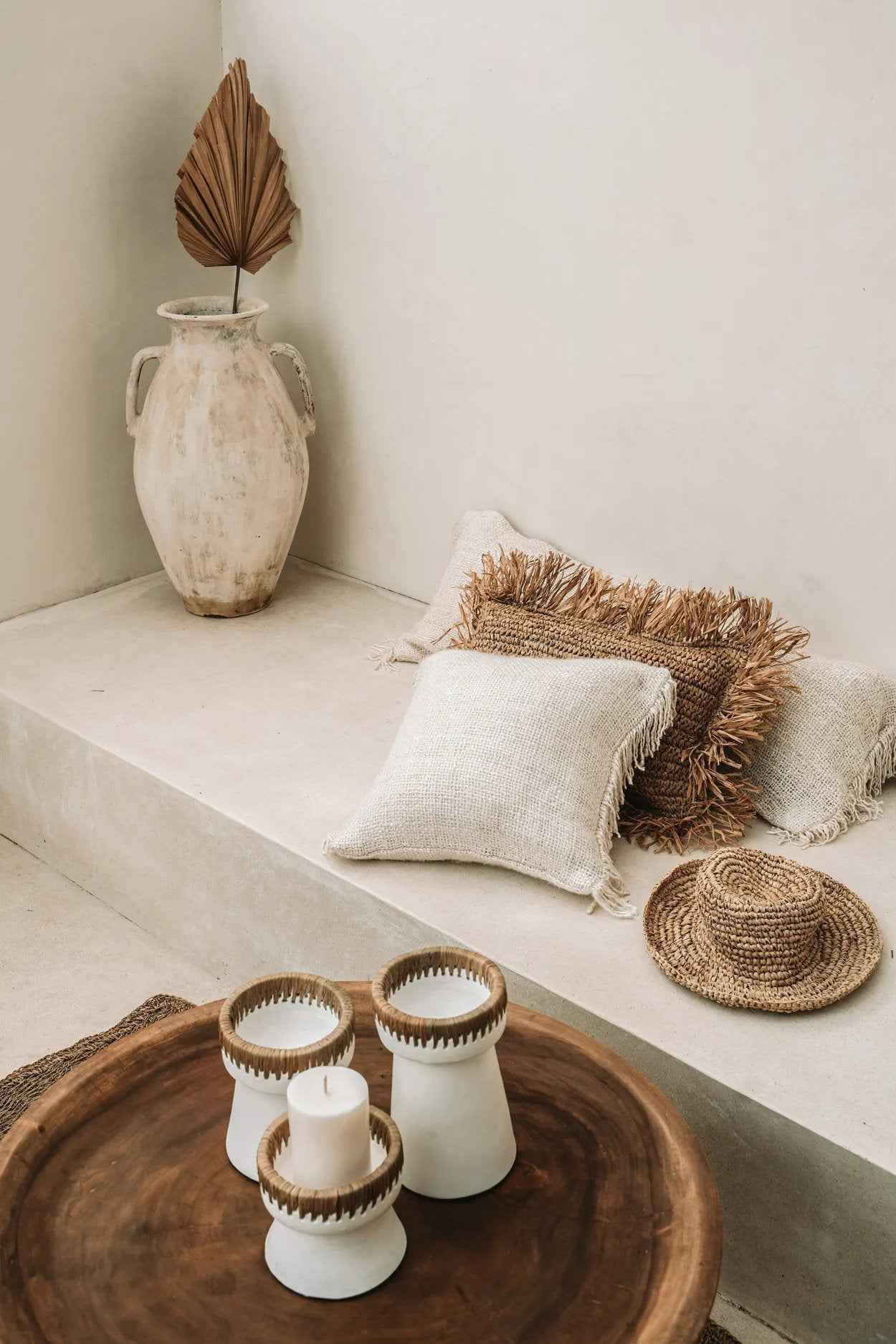 The Pretty Candle Holder - White Natural - M - Bambuá