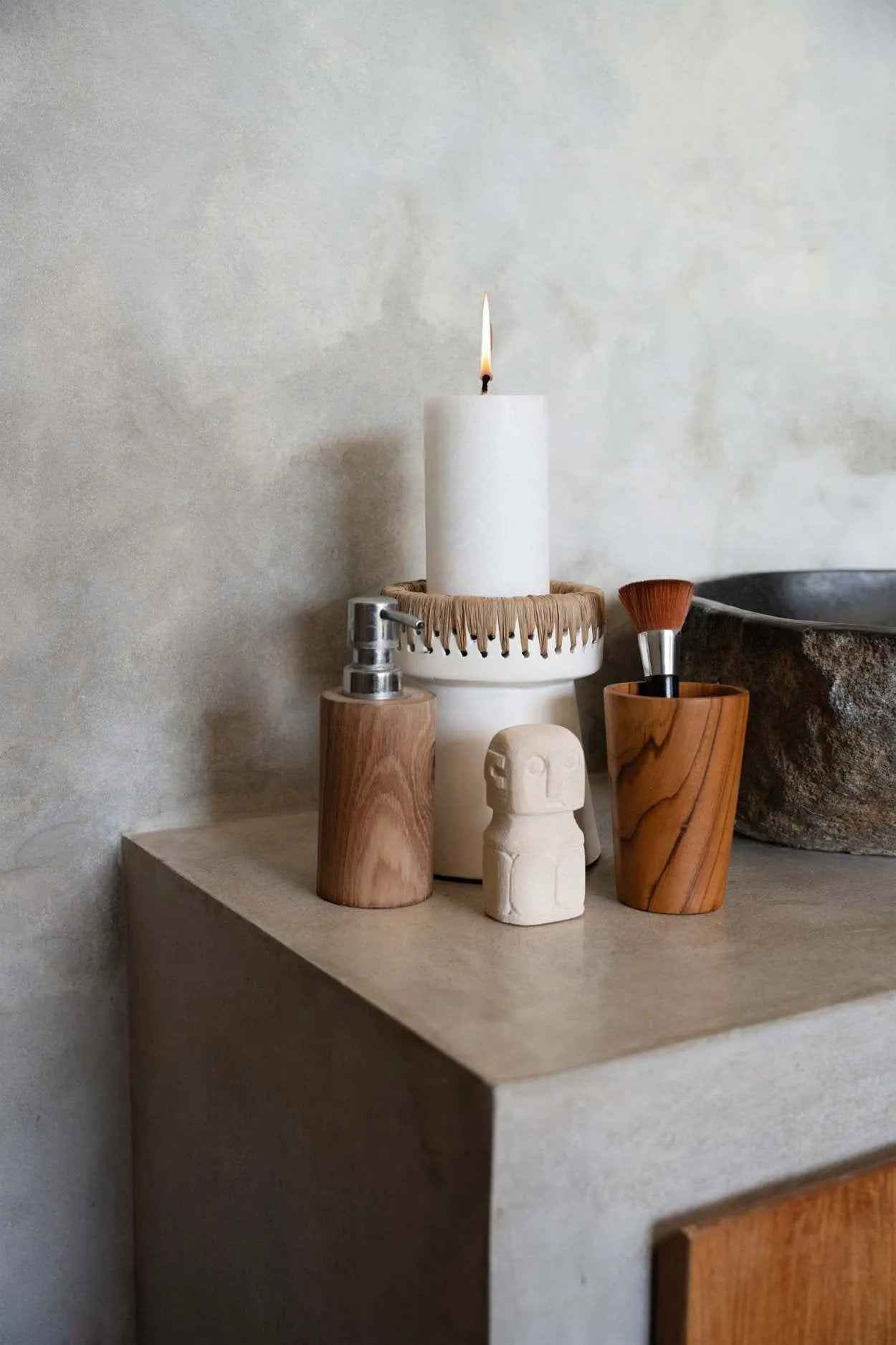 The Pretty Candle Holder - White Natural - M - Bambuá
