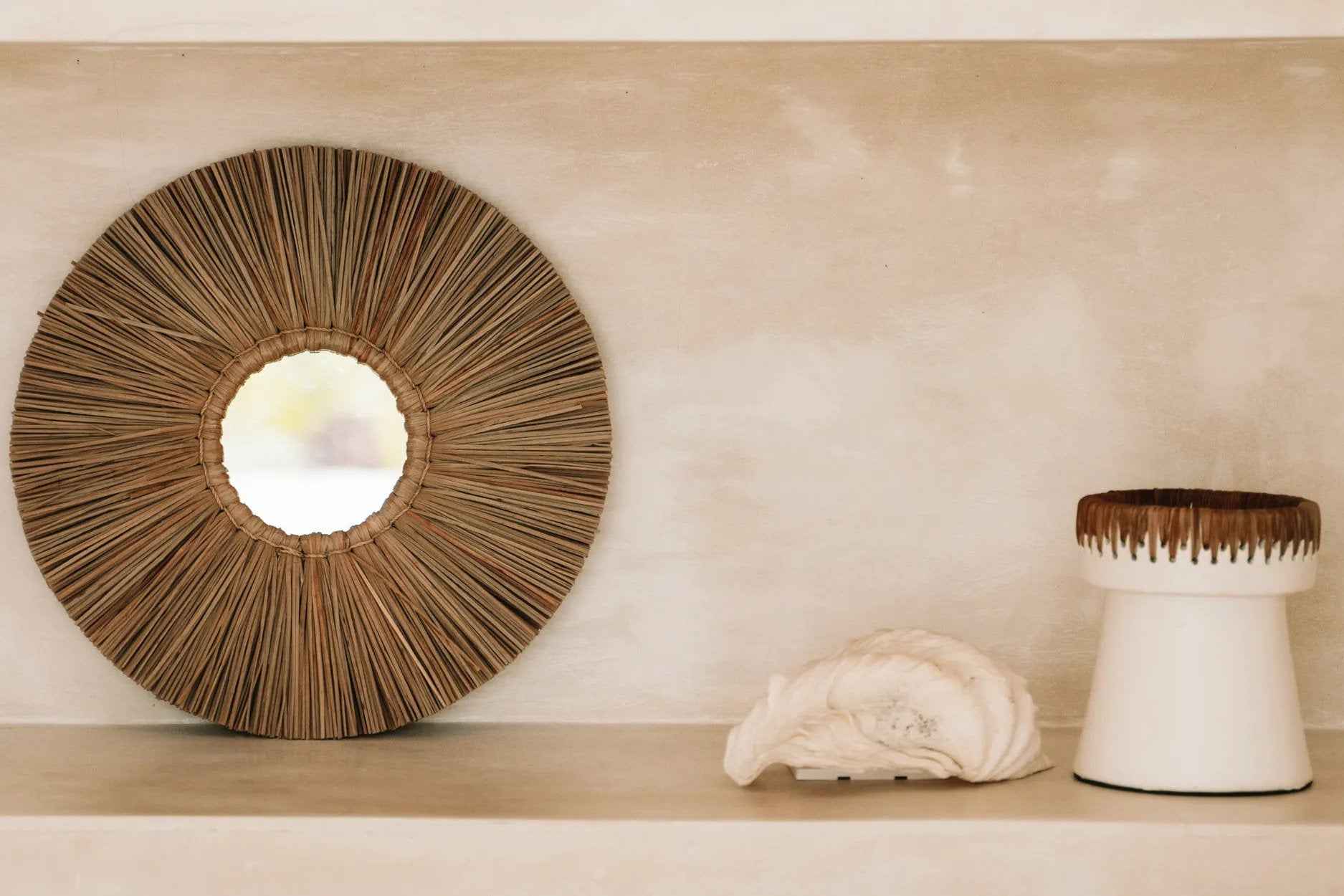 The Pretty Candle Holder - White Natural - M - Bambuá