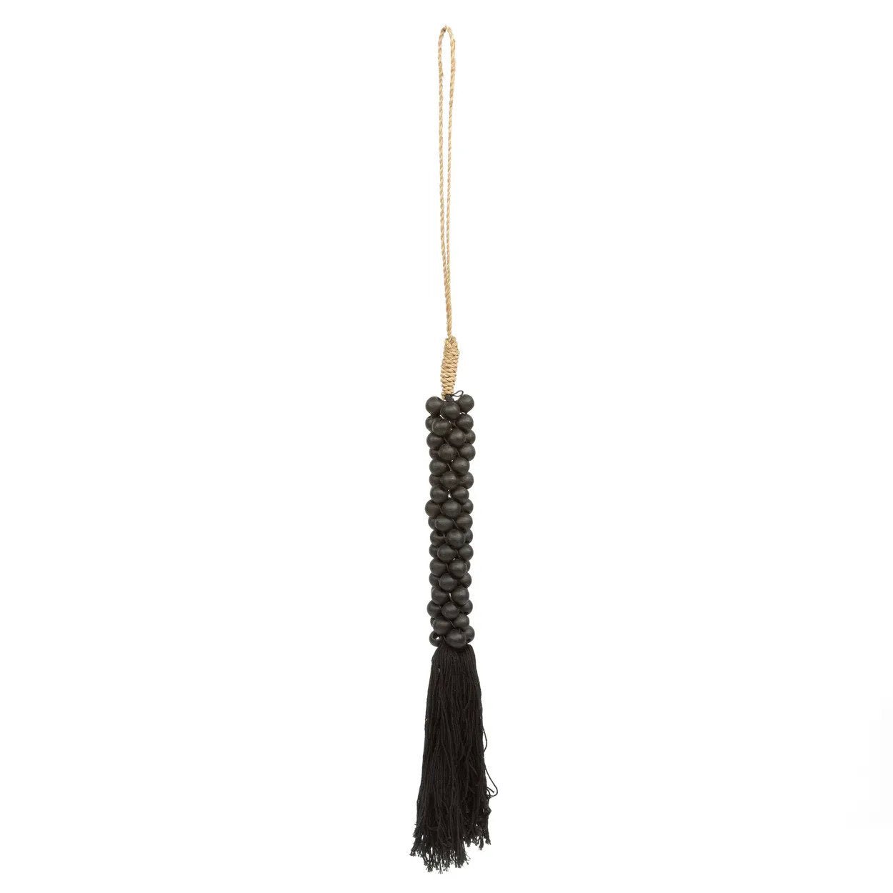 The Wooden Beads with Cotton Tassel - Black - Bambuá