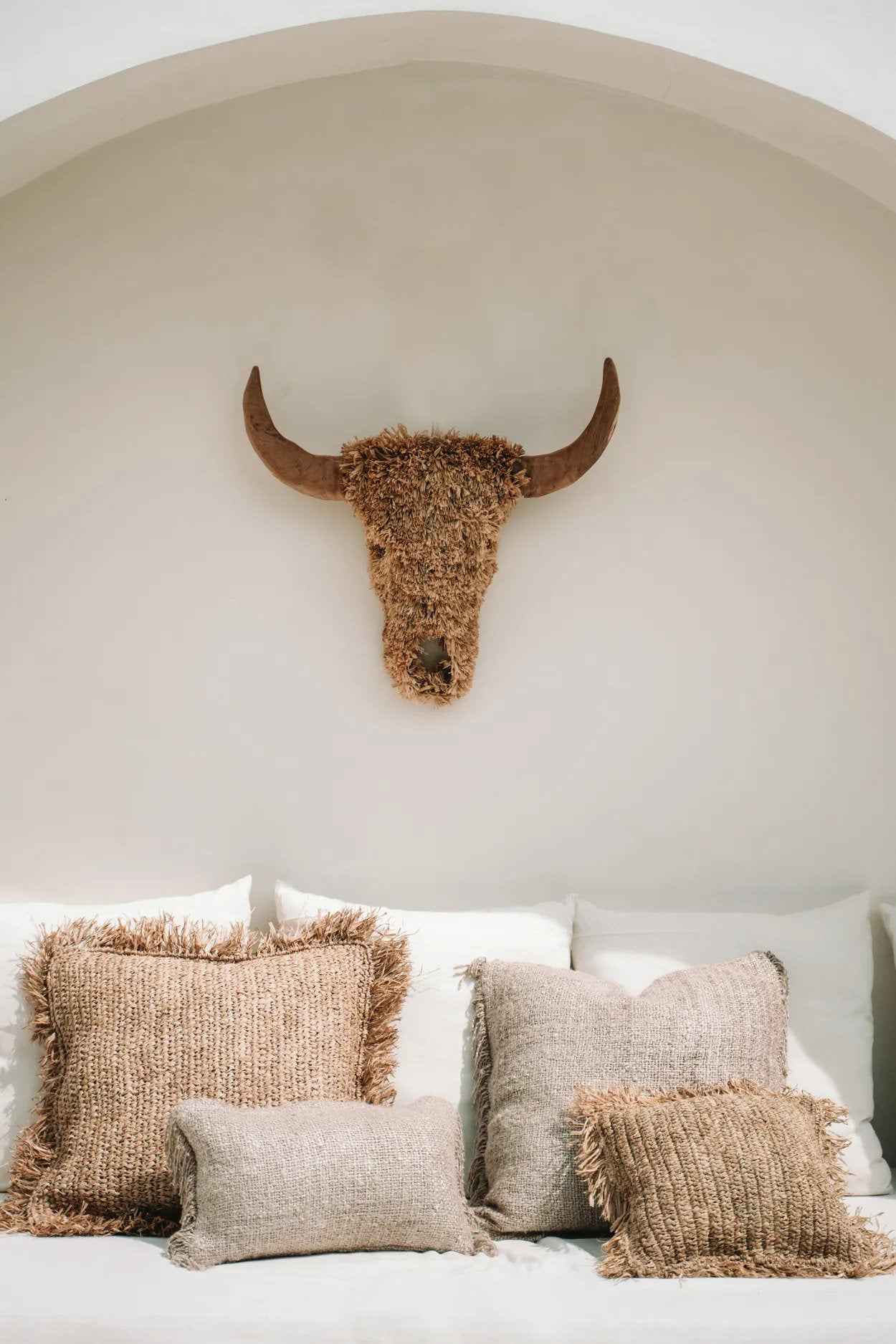 The Raffia Cushion Cover Square - Natural - 60x60 - Bambuá
