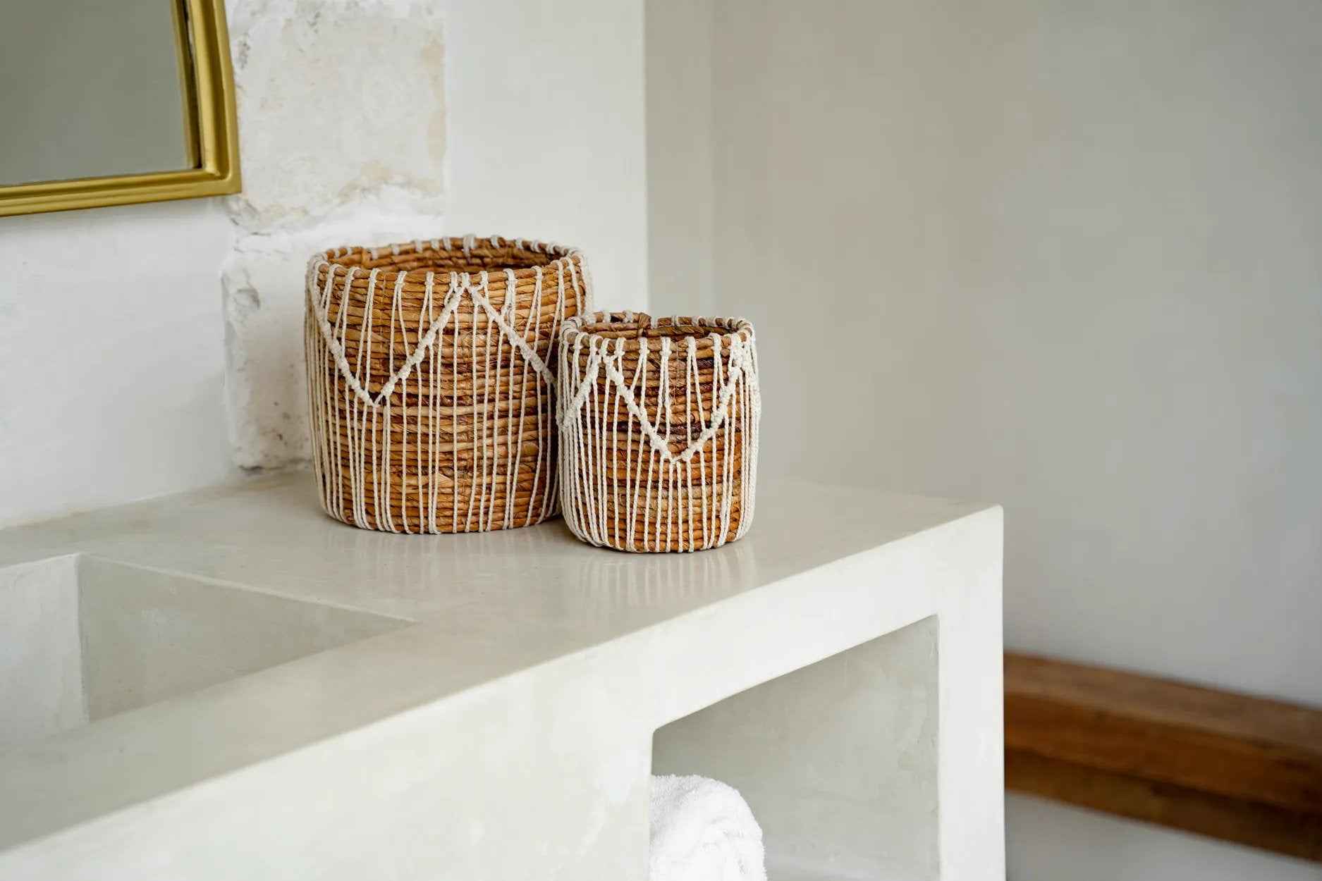 The Macra - mazing Basket - Natural White - L - Bambuá