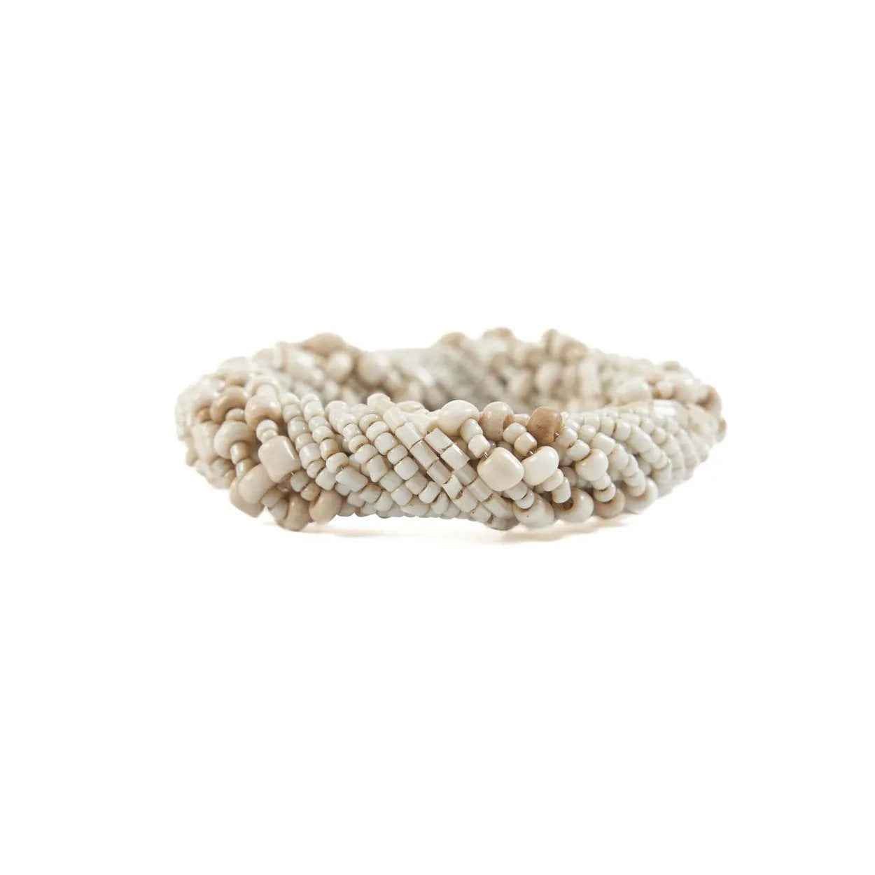 The Beaded Napkin Ring - White - Set of 4 - Bambuá