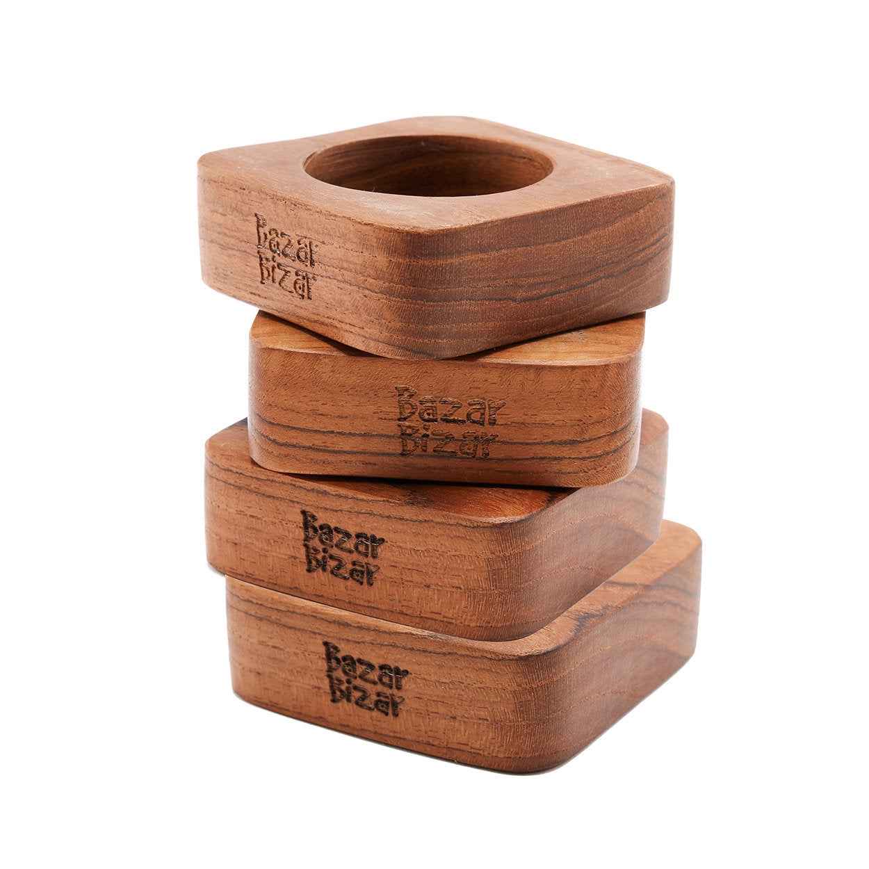 The Teak Root Napkin Rings - Set of 4 - Bambuá