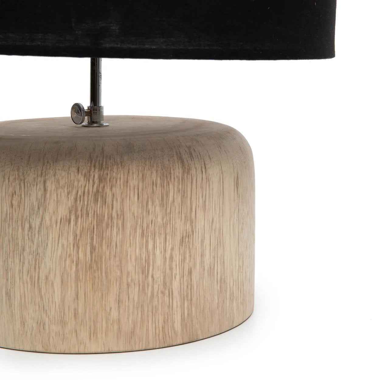 The Teak Wood Table Lamp - Natural Black - Bambuá