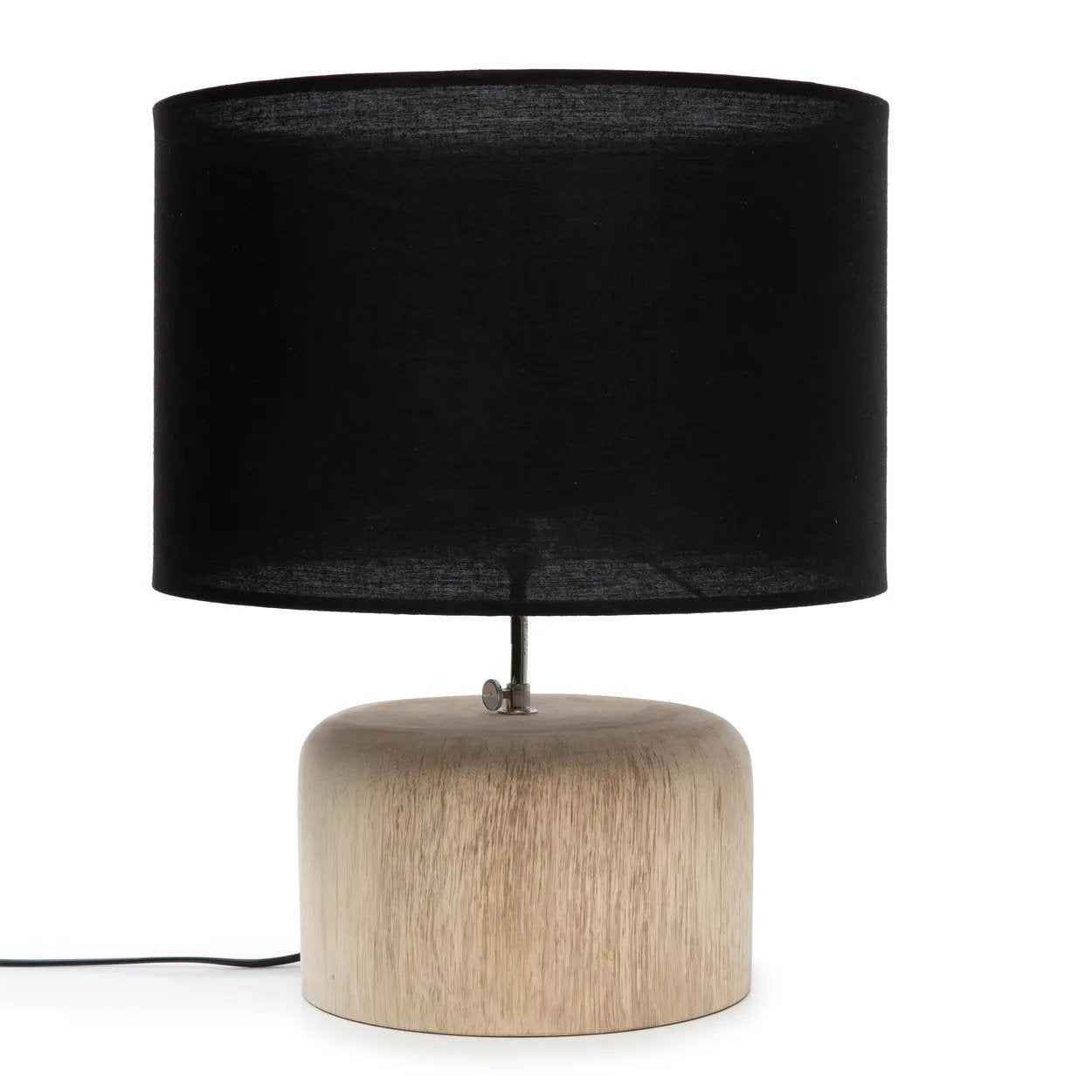The Teak Wood Table Lamp - Natural Black - Bambuá