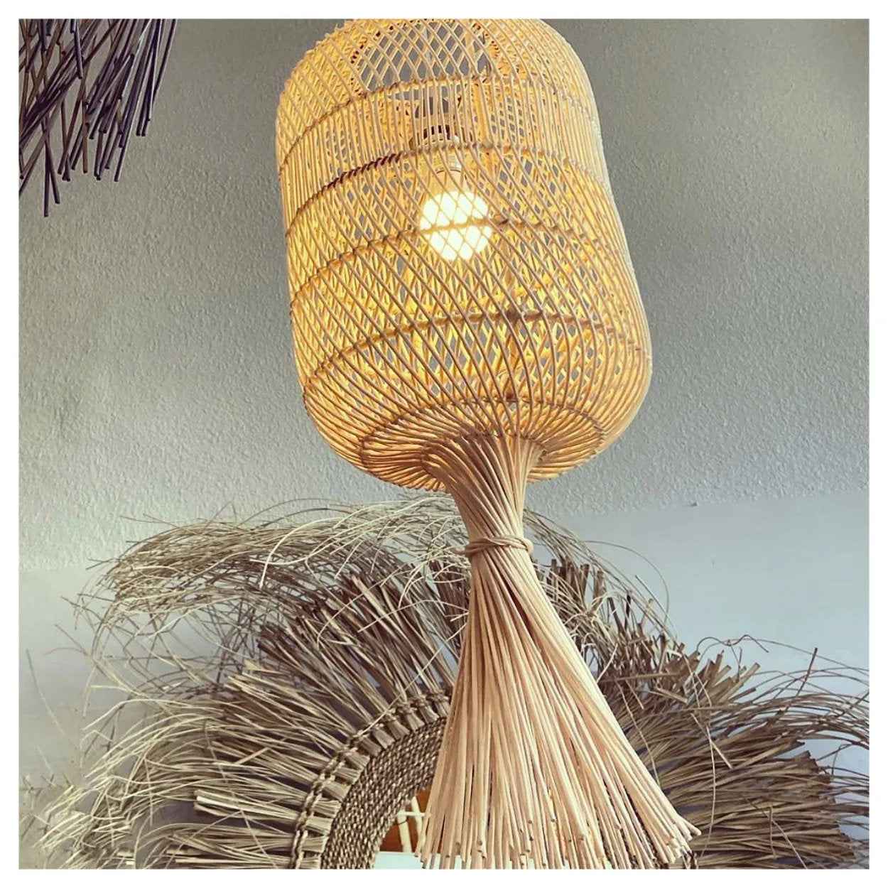 The Dumpling Floor Lamp - Pendant - Natural - M - Bambuá