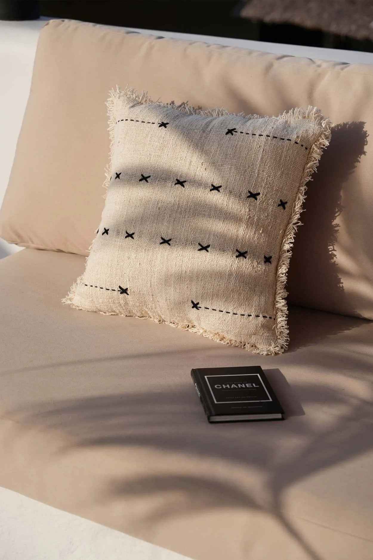 The French Kiss Cushion Cover - Natural Black