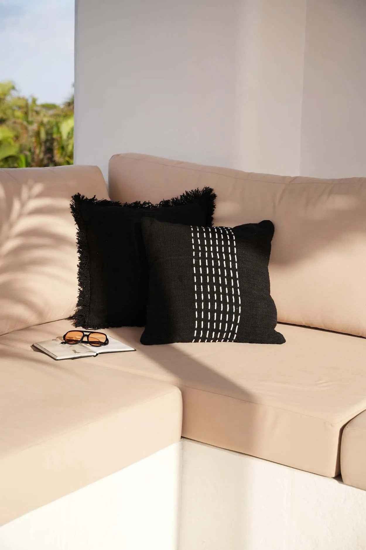 The Drizle Cushion Cover - Black White