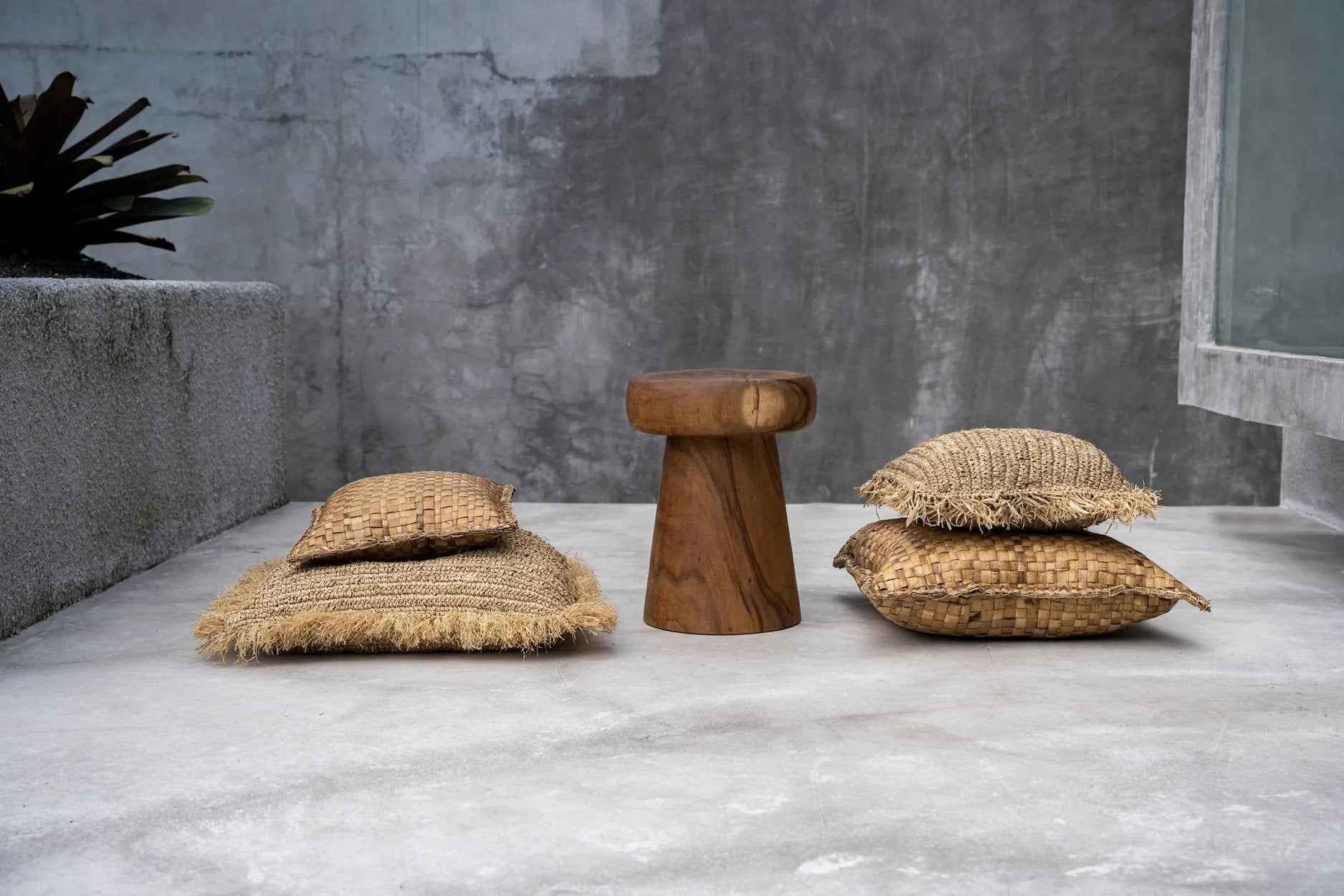 The Raffia Cushion Cover Square - Natural - 60x60 - Bambuá
