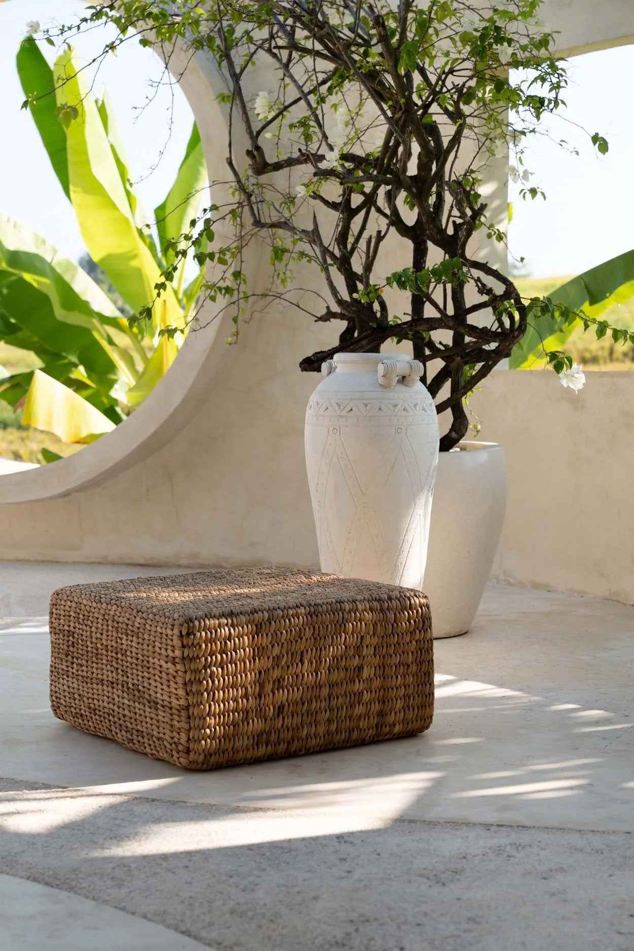 The Hyacinth Pouffe Square - Natural - M - Bambuá