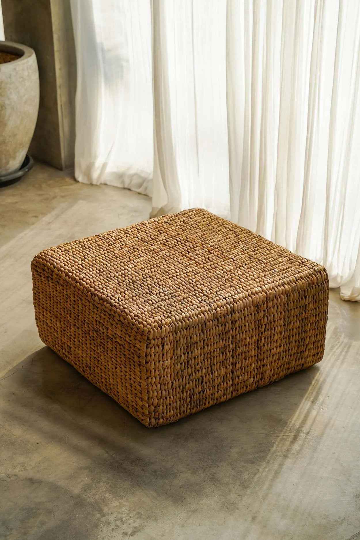 The Hyacinth Pouffe Square - Natural - M - Bambuá