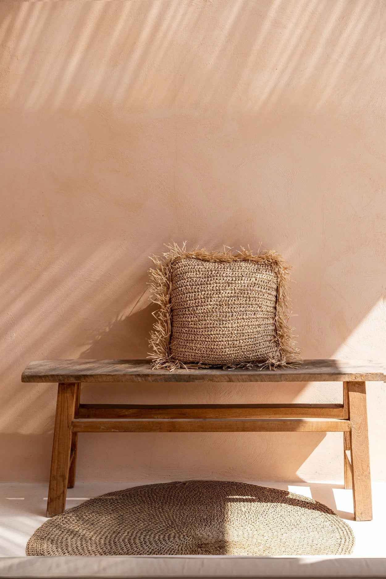 The Raffia Cushion Cover Square - Natural - 60x60 - Bambuá
