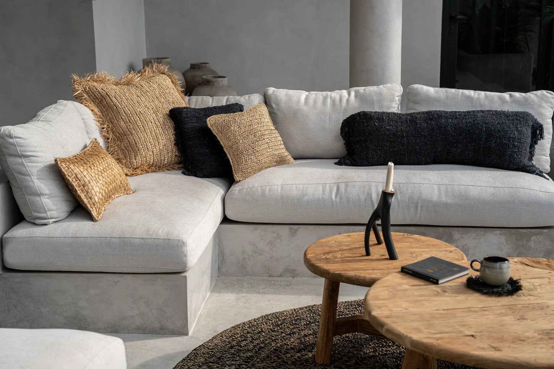 The Raffia Cushion Cover Square - Natural - 60x60 - Bambuá