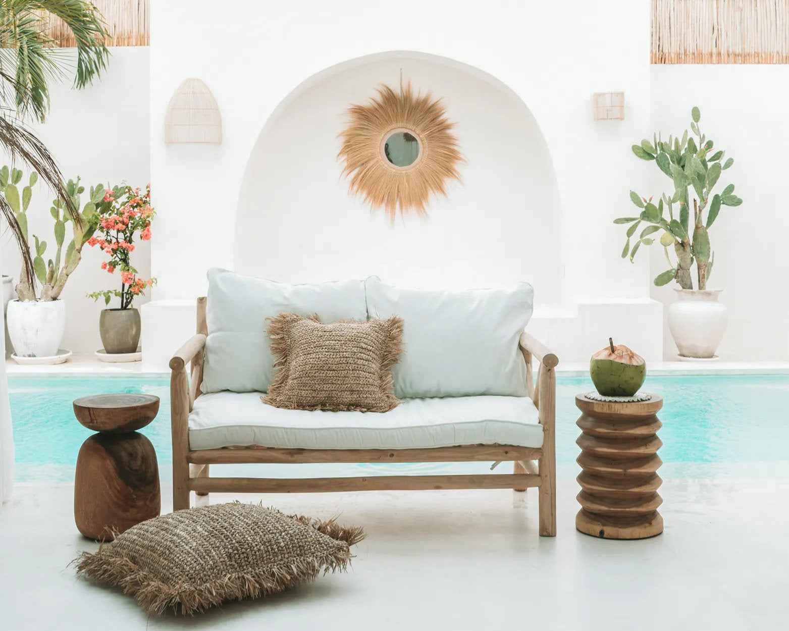 The Raffia Cushion Cover Square - Natural - 60x60