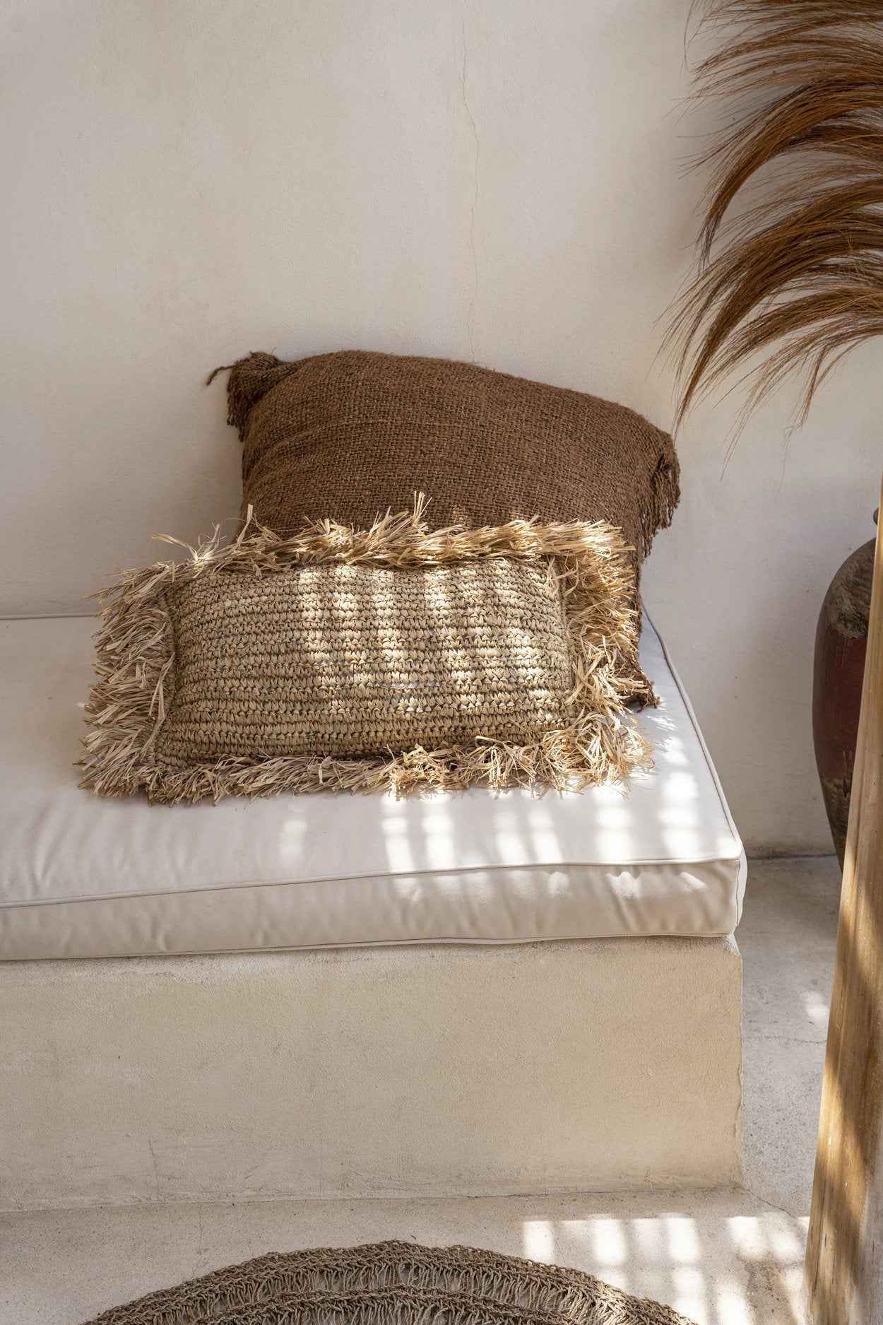 The Raffia Cushion Cover Rectangular - Natural - 30x50