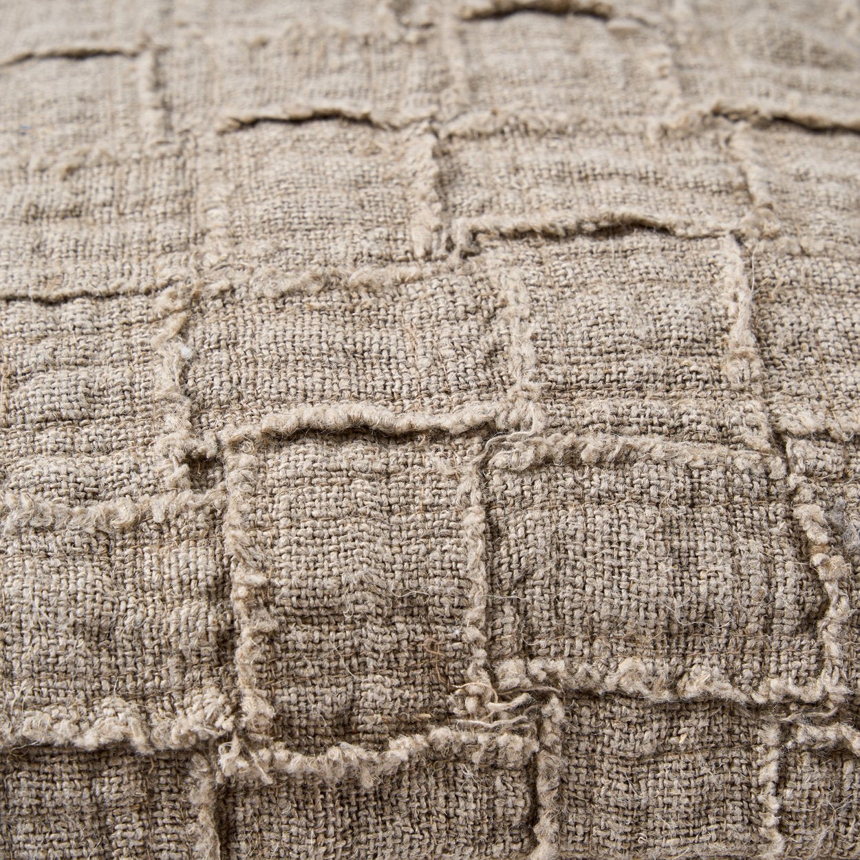 The Linen Damier Cushion Cover - Natural - Bambuá