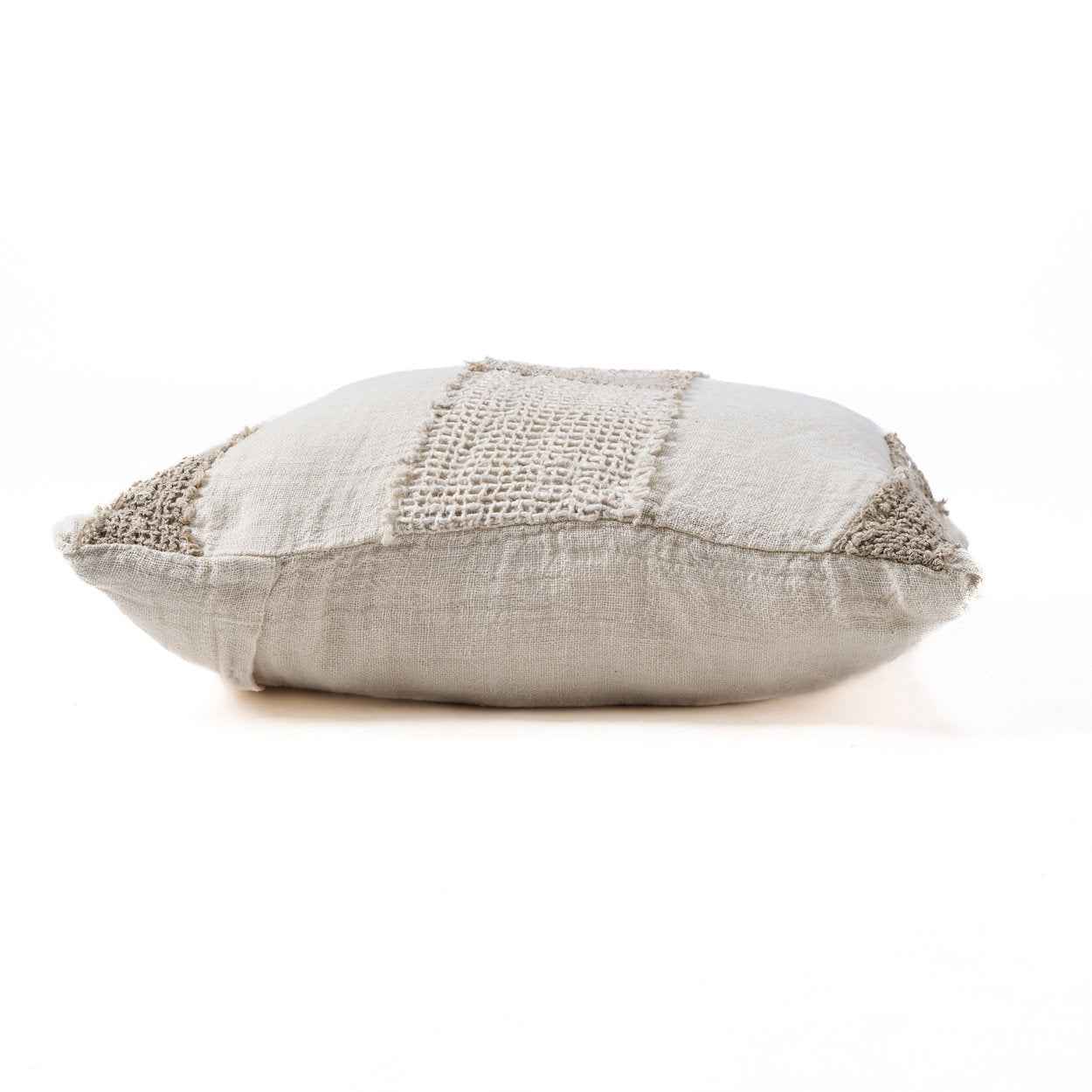 The Linen Threads Cushion Cover - White Natural