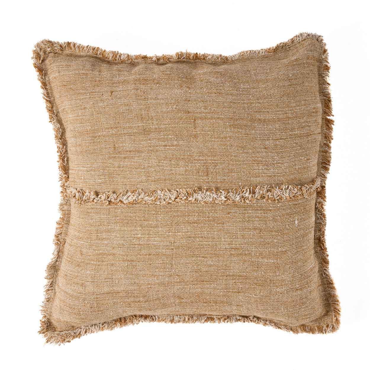 The Sahara Fringe Cushion Cover - Natural Brown - 50x50