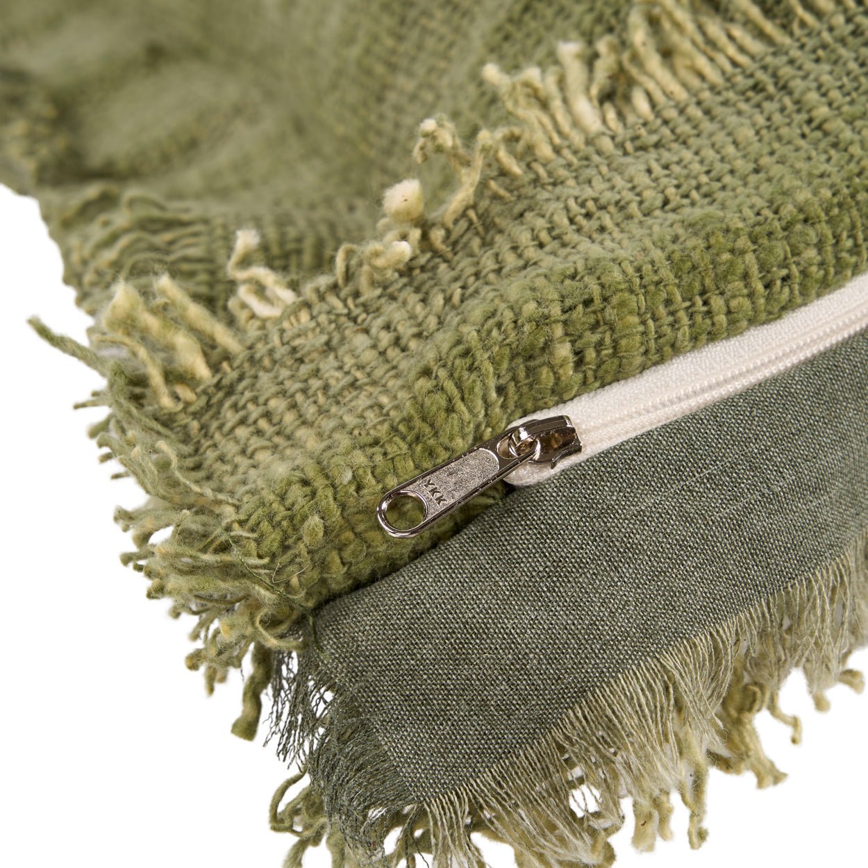 The Jungle Fringe Cushion Cover - Green - Bambuá