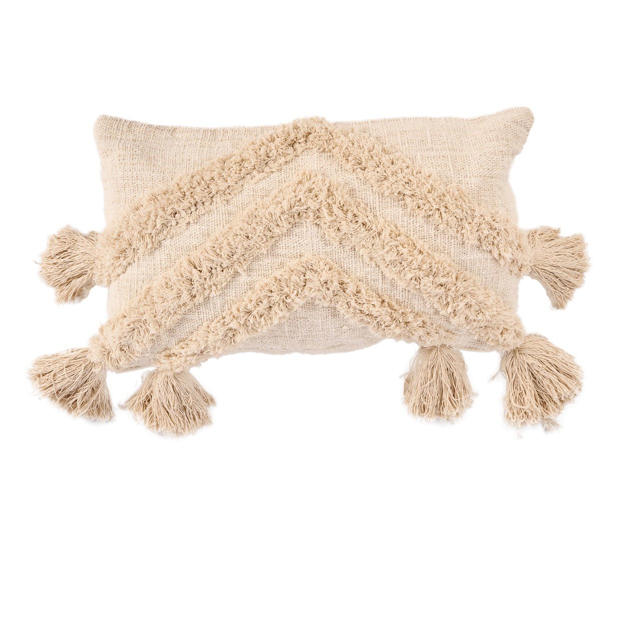 The Nomad Tassel Cushion Cover - Cream - Bambuá
