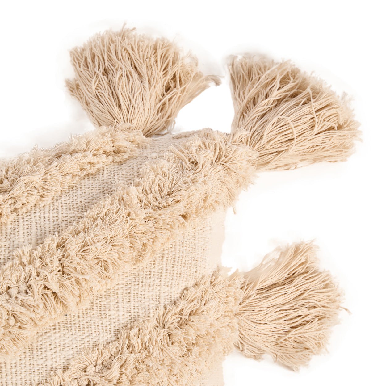 The Nomad Tassel Cushion Cover - Cream - Bambuá