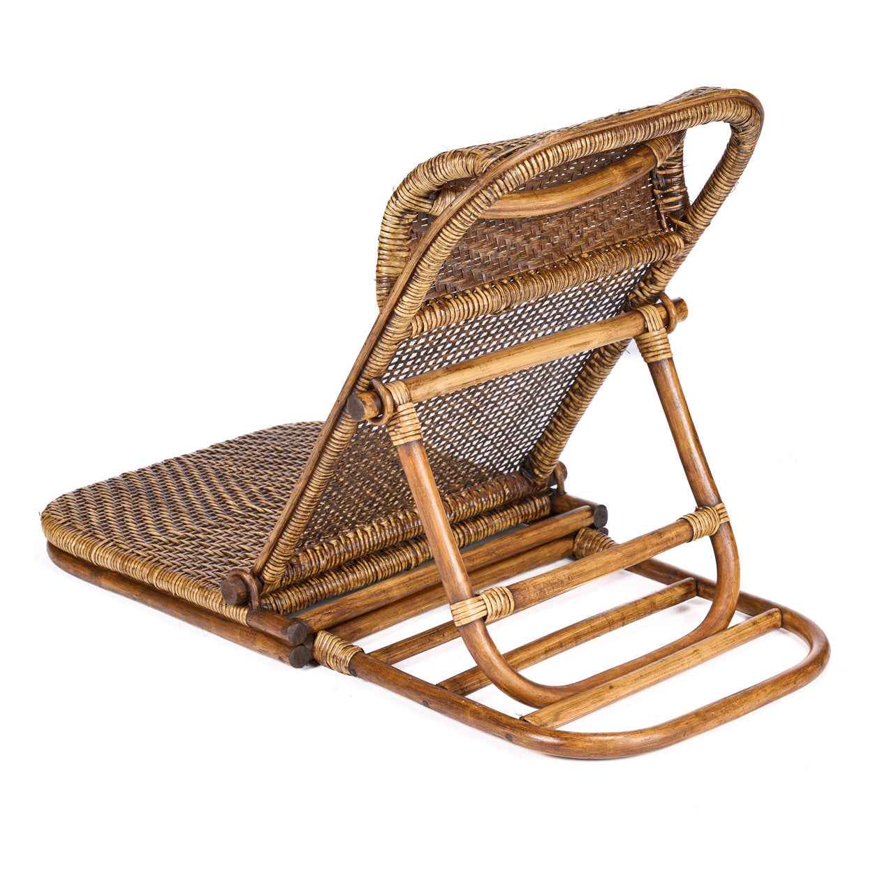 The Rattan Floor Lounger - Dark Walnut - Bambuá
