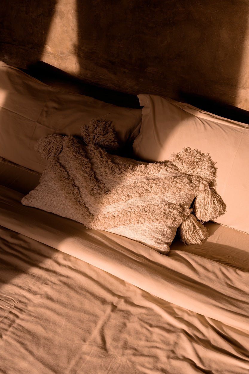 The Nomad Tassel Cushion Cover - Cream - Bambuá
