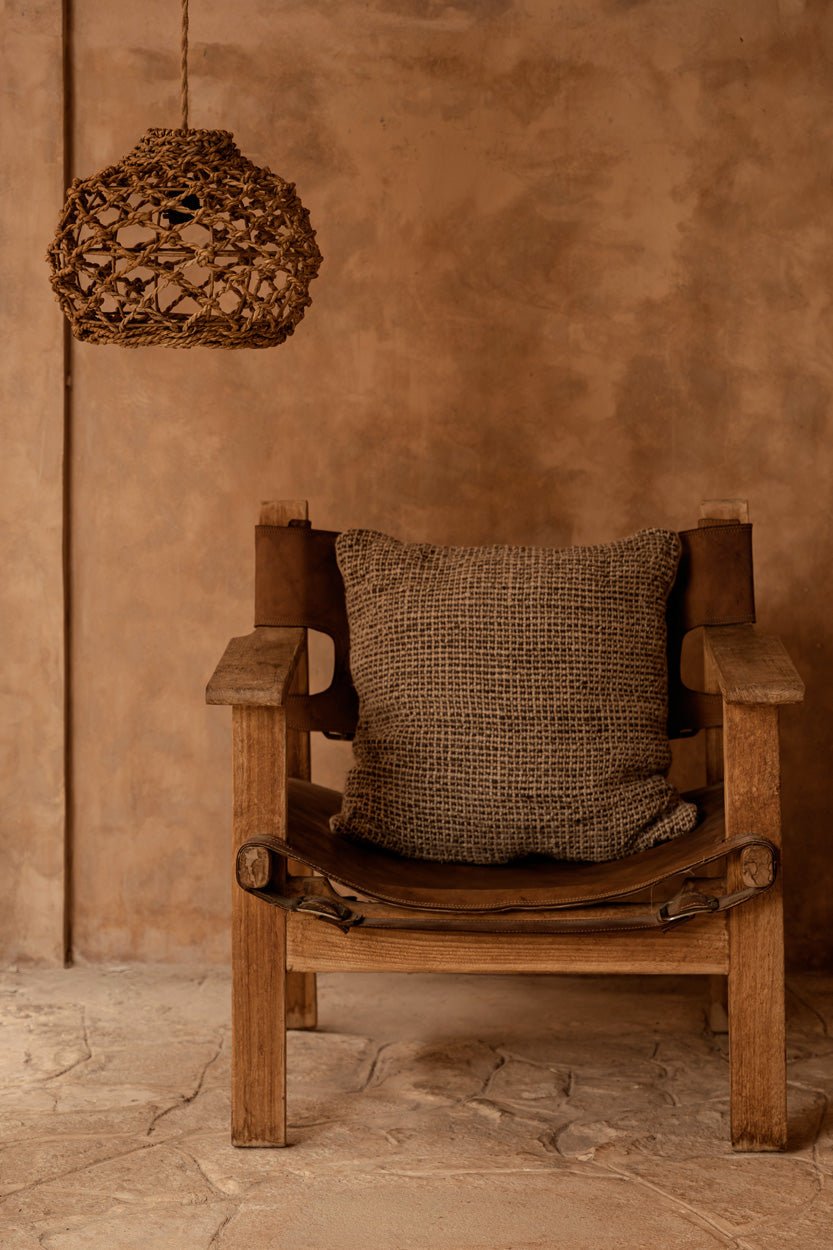 The Linen Grain Cushion Cover - Natural Black - Bambuá
