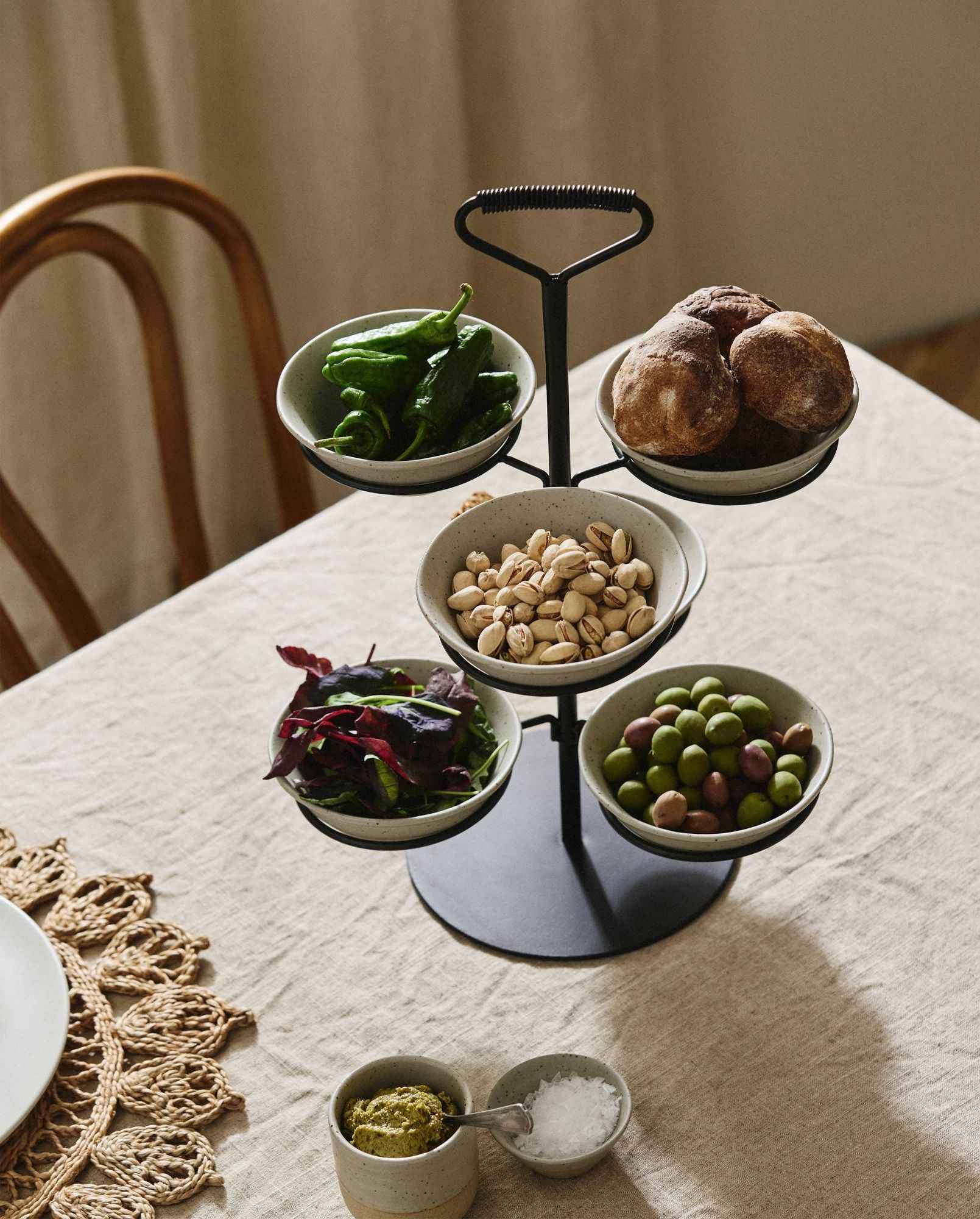 Nordal Primula Black Iron Serving Stand